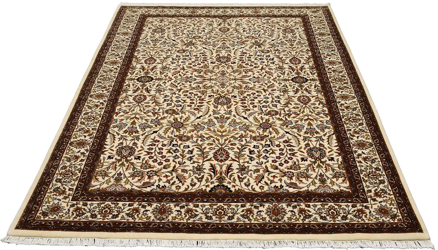 Alternative view of Wool Isfahan Indian Rug 203 × 304 cm, hand-knotted