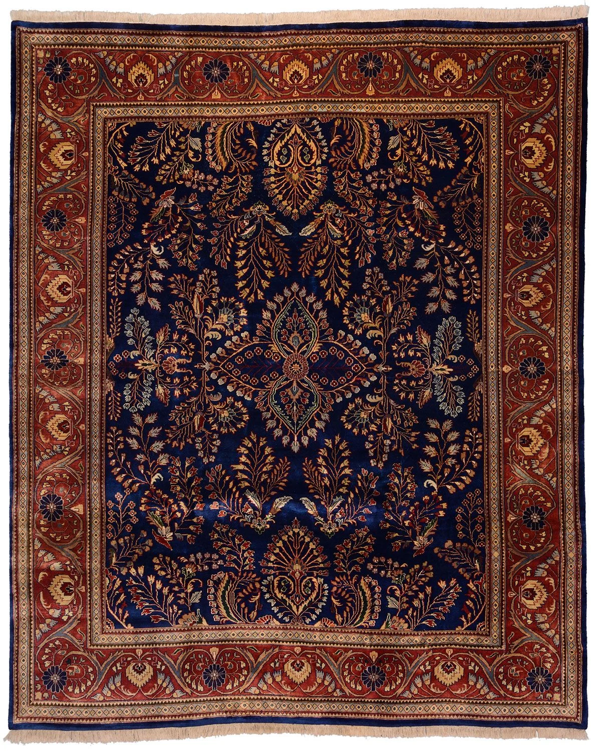 Sarouk Indian Rug 249 × 305 cm in Wool, hand-knotted