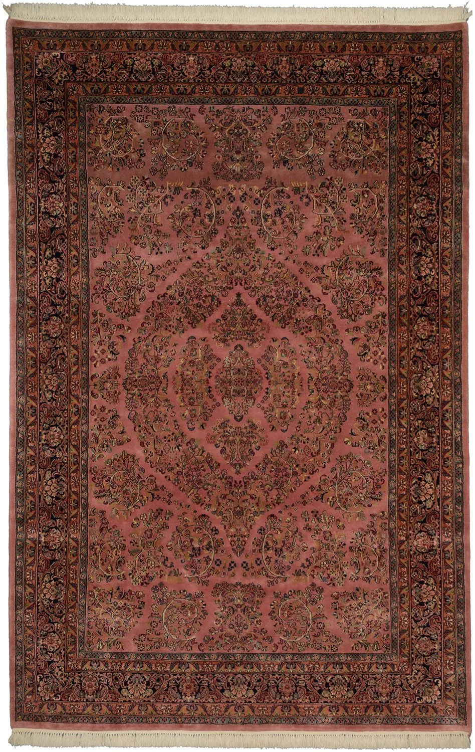 Wool Sarouk Indian Rug 195 × 303 cm, hand-knotted