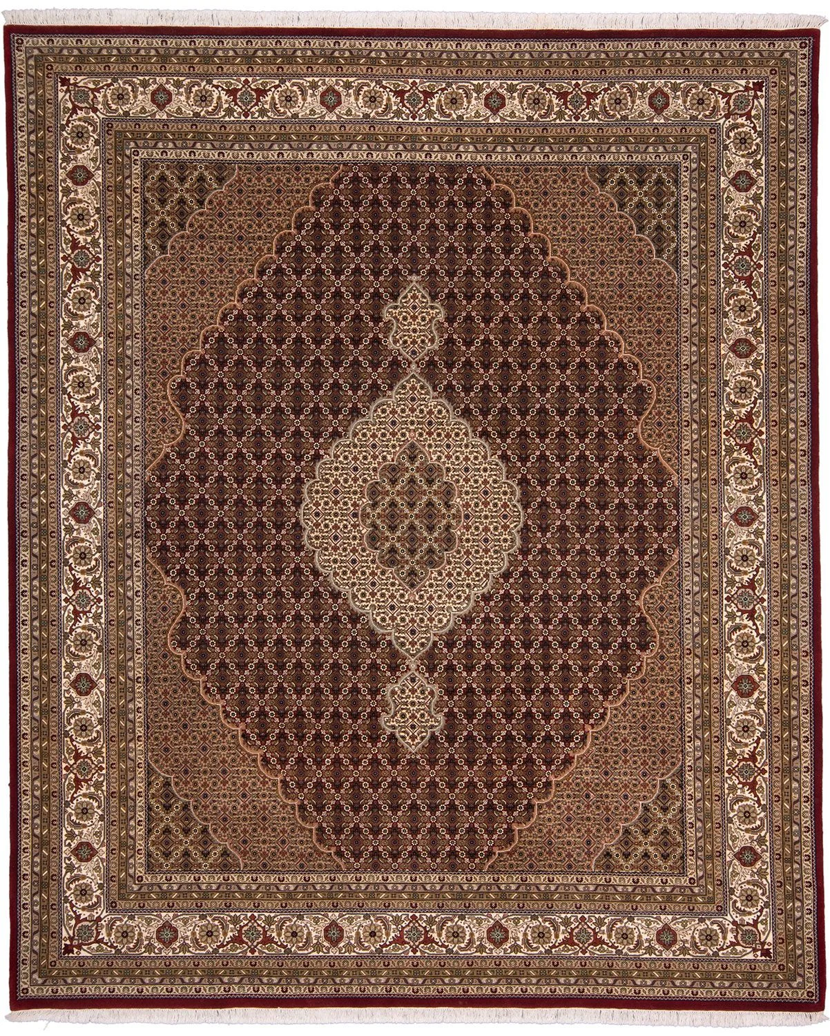 Wool Tabriz Indian Rug 252 × 306 cm, hand-knotted