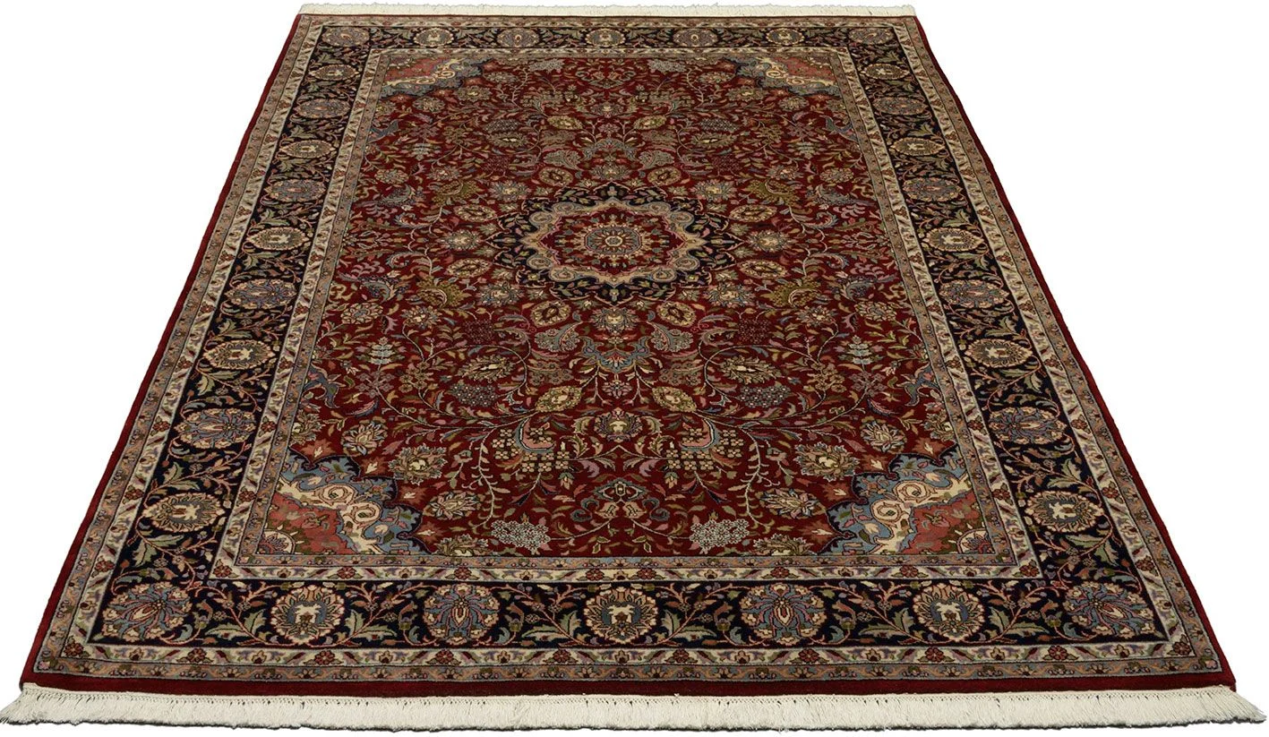 Alternative view of Hand-Knotted Isfahan Indian Rug, 195 × 277 cm, Wool