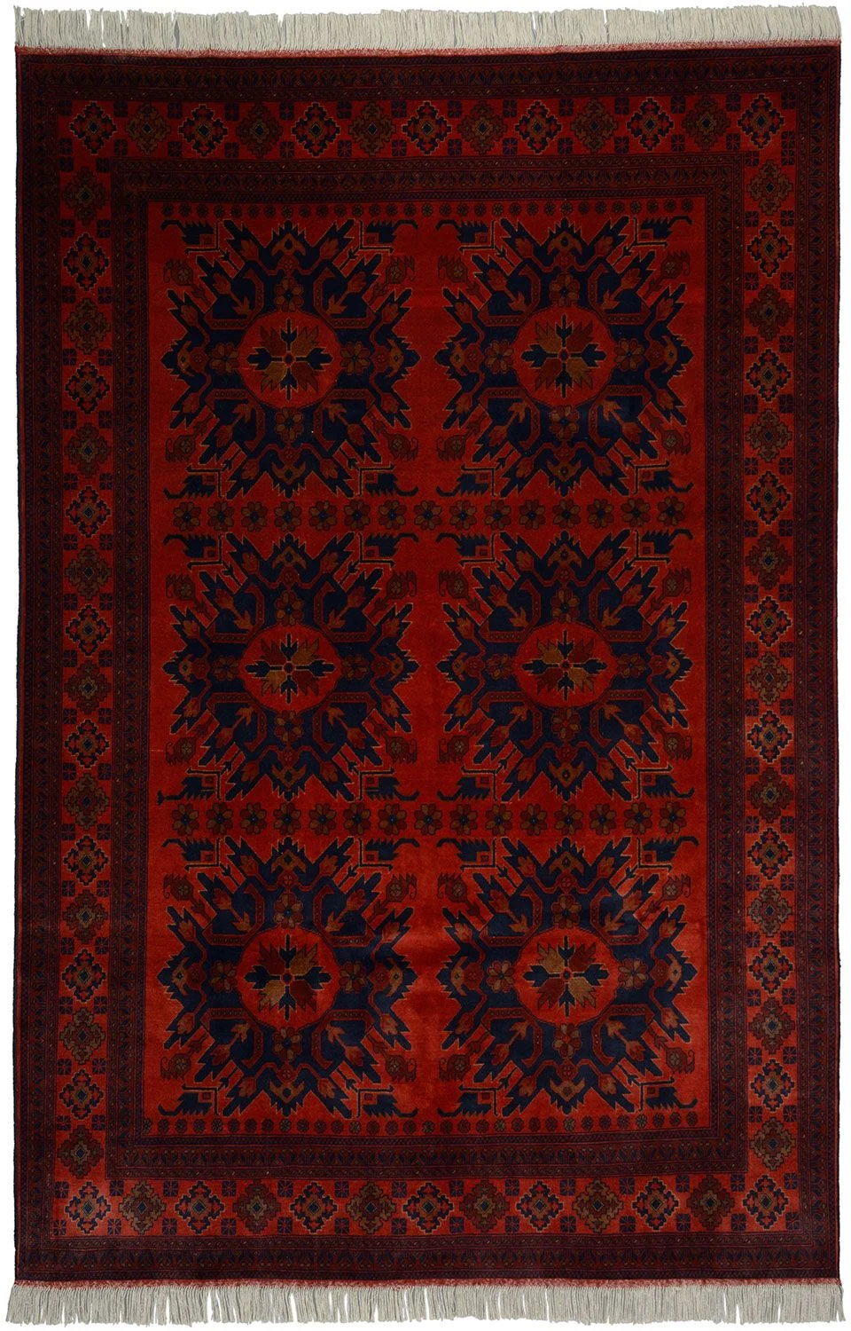 Afghan Rug 200 × 302 cm in Wool, hand-knotted