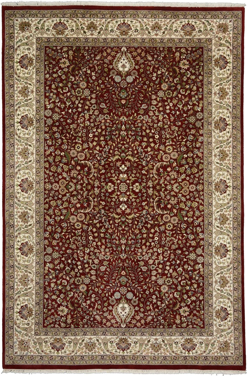 Hand-Knotted Isfahan Indian Rug, 198 × 297 cm, Wool