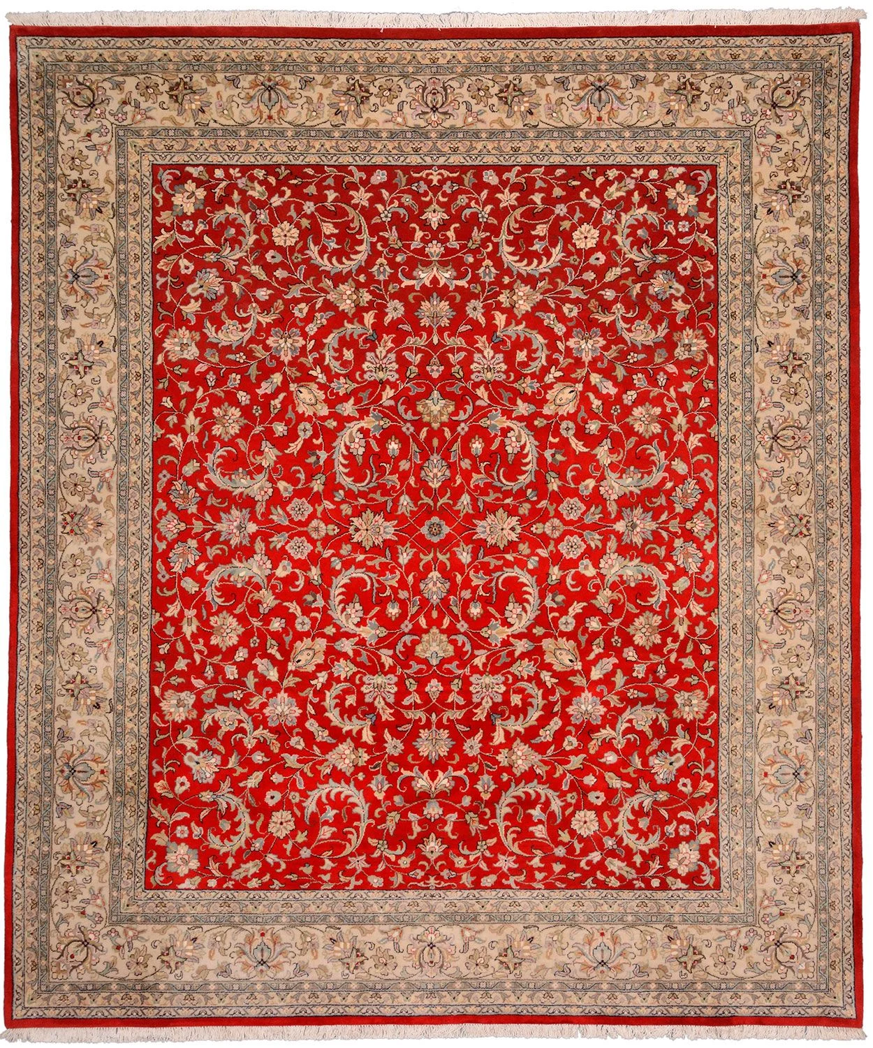 Wool Isfahan Indian Rug 250 × 296 cm, hand-knotted