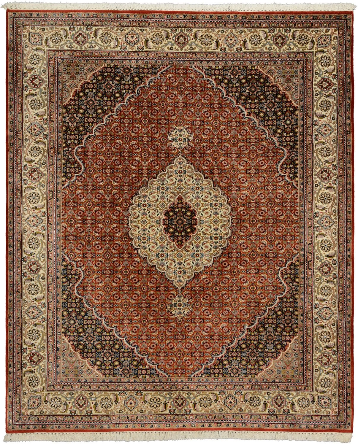 Hand-Knotted Tabriz Indian Rug, 200 × 247 cm, Wool