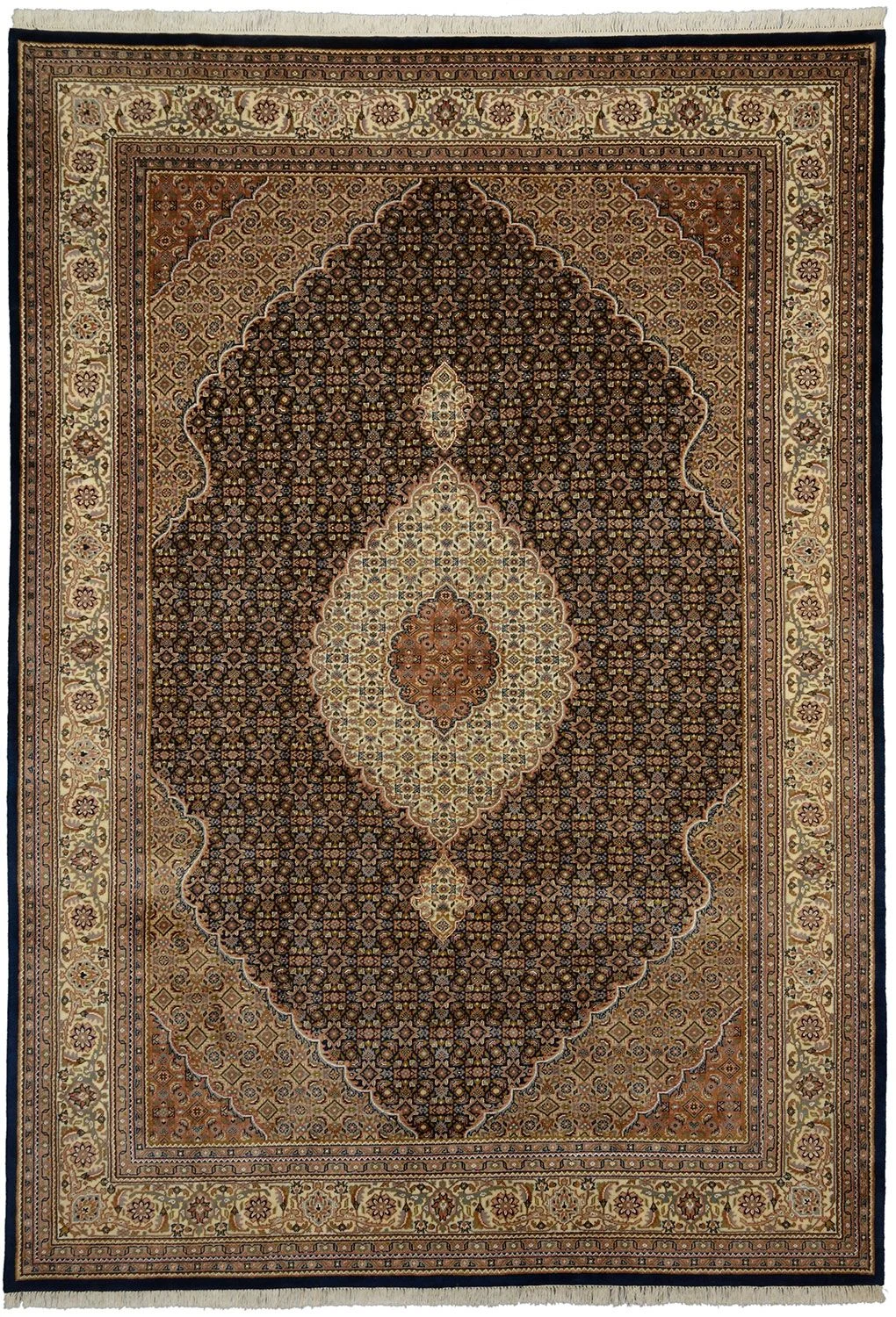 Hand-Knotted Tabriz Indian Rug, 252 × 354 cm, Wool