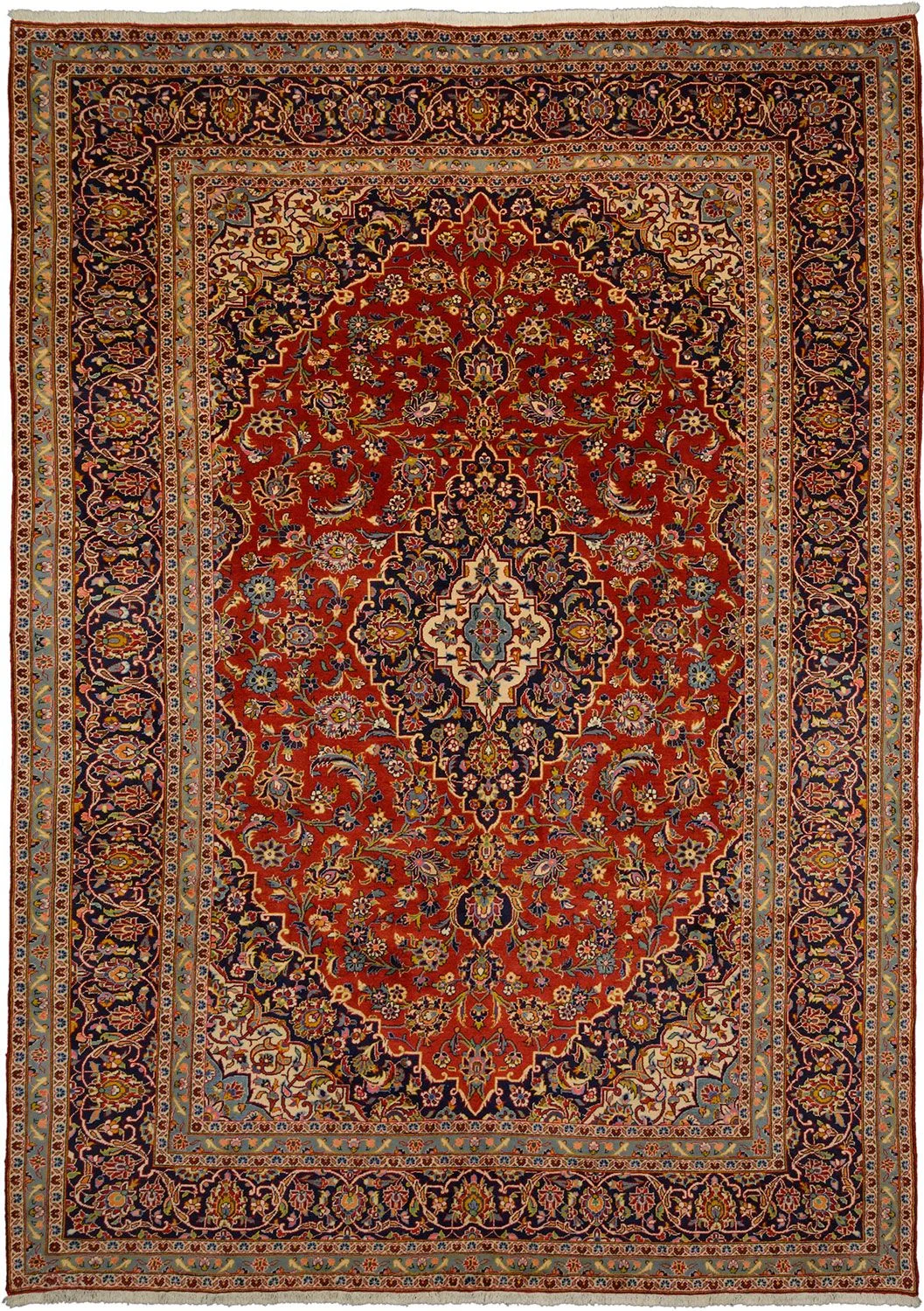 Hand-Knotted Kashan Persian Rug, 250 × 350 cm, Wool