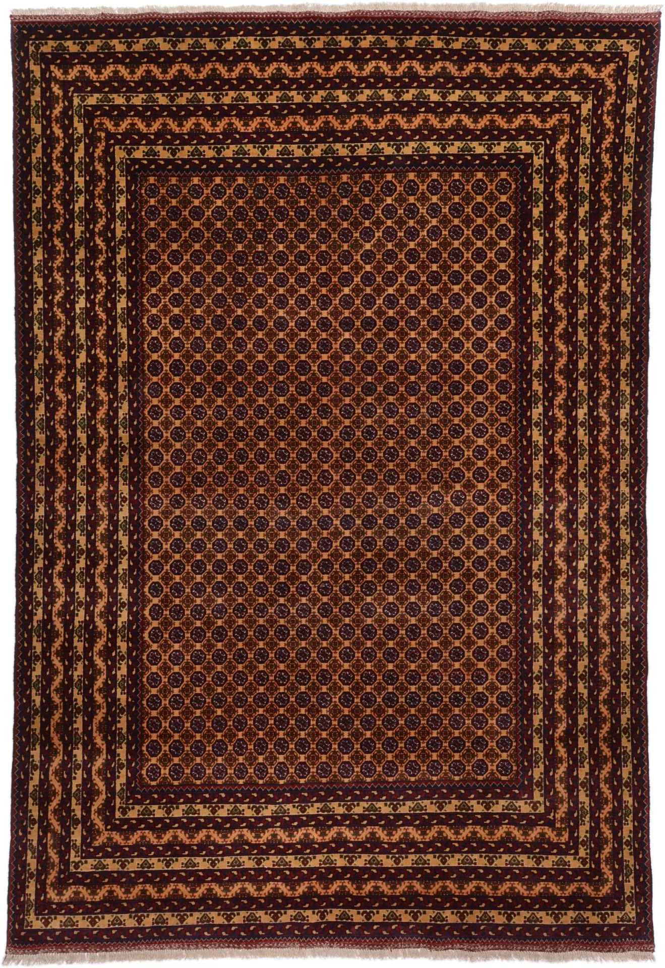 Hand-Knotted Pakistani Rug, 197 × 291 cm, Wool