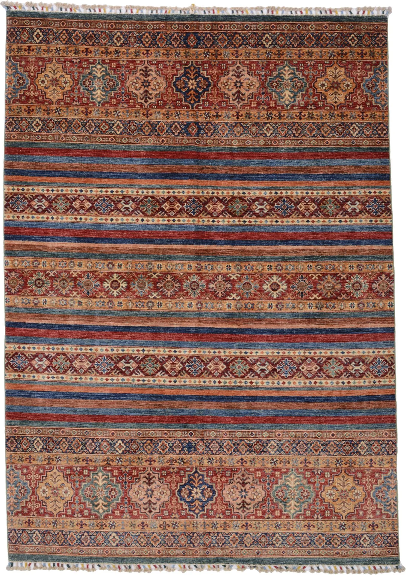 Hand-Knotted Samarkand Afghan Rug, 175 × 247 cm