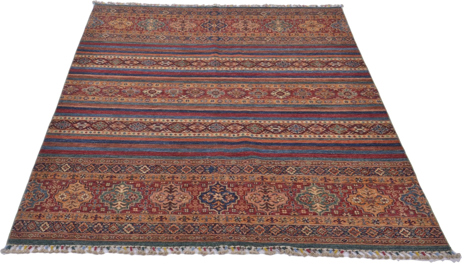 Alternative view of Hand-Knotted Samarkand Afghan Rug, 175 × 247 cm
