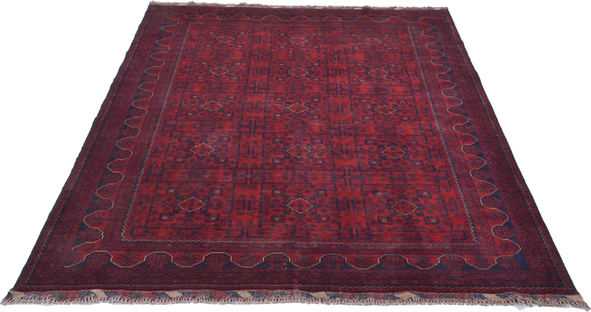 Alternative view of Wool Samarkand Afghan Rug 198 × 292 cm, hand-knotted