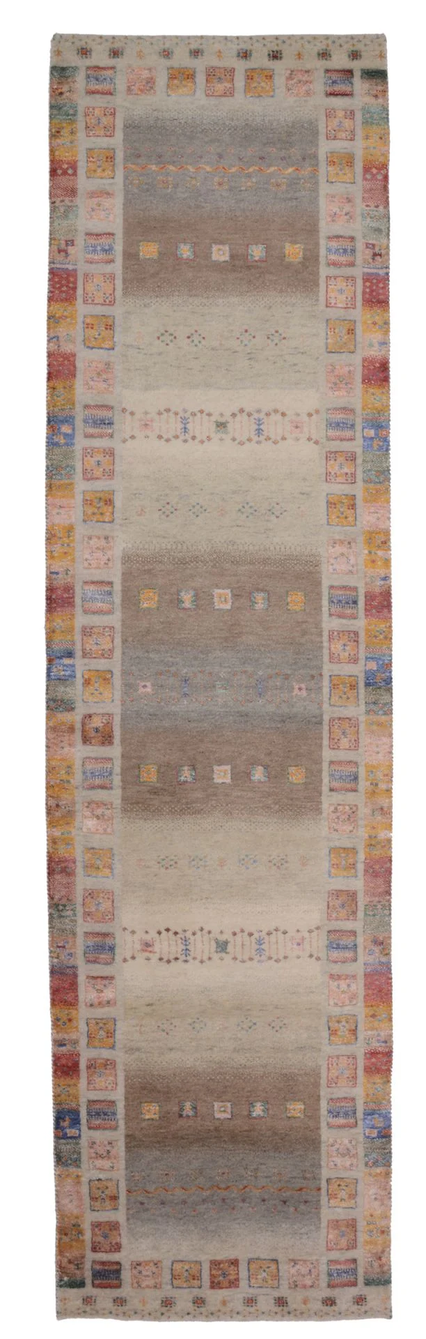 Hand-Knotted Loribaft Indian Rug, 82 × 309 cm, Wool