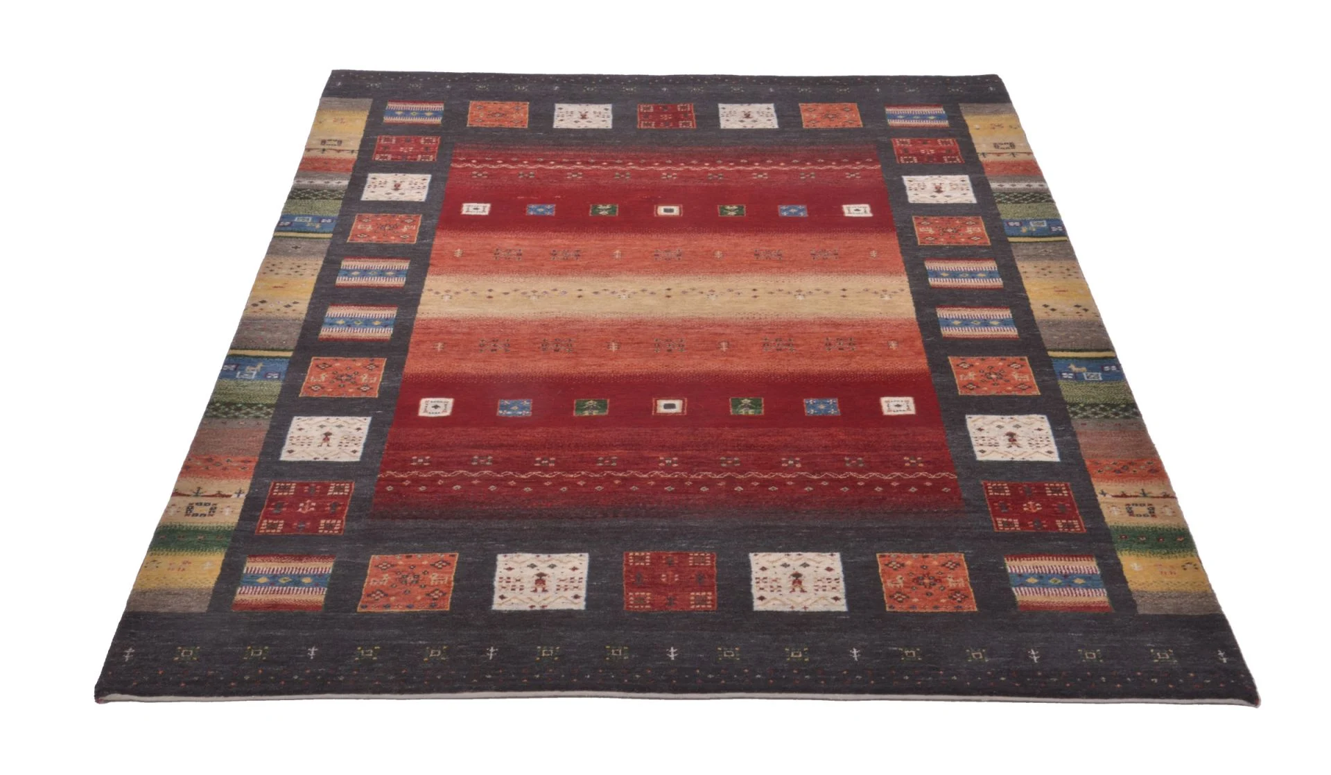 Alternative view of Hand-Knotted Loribaft Indian Rug, 176 × 243 cm, Wool