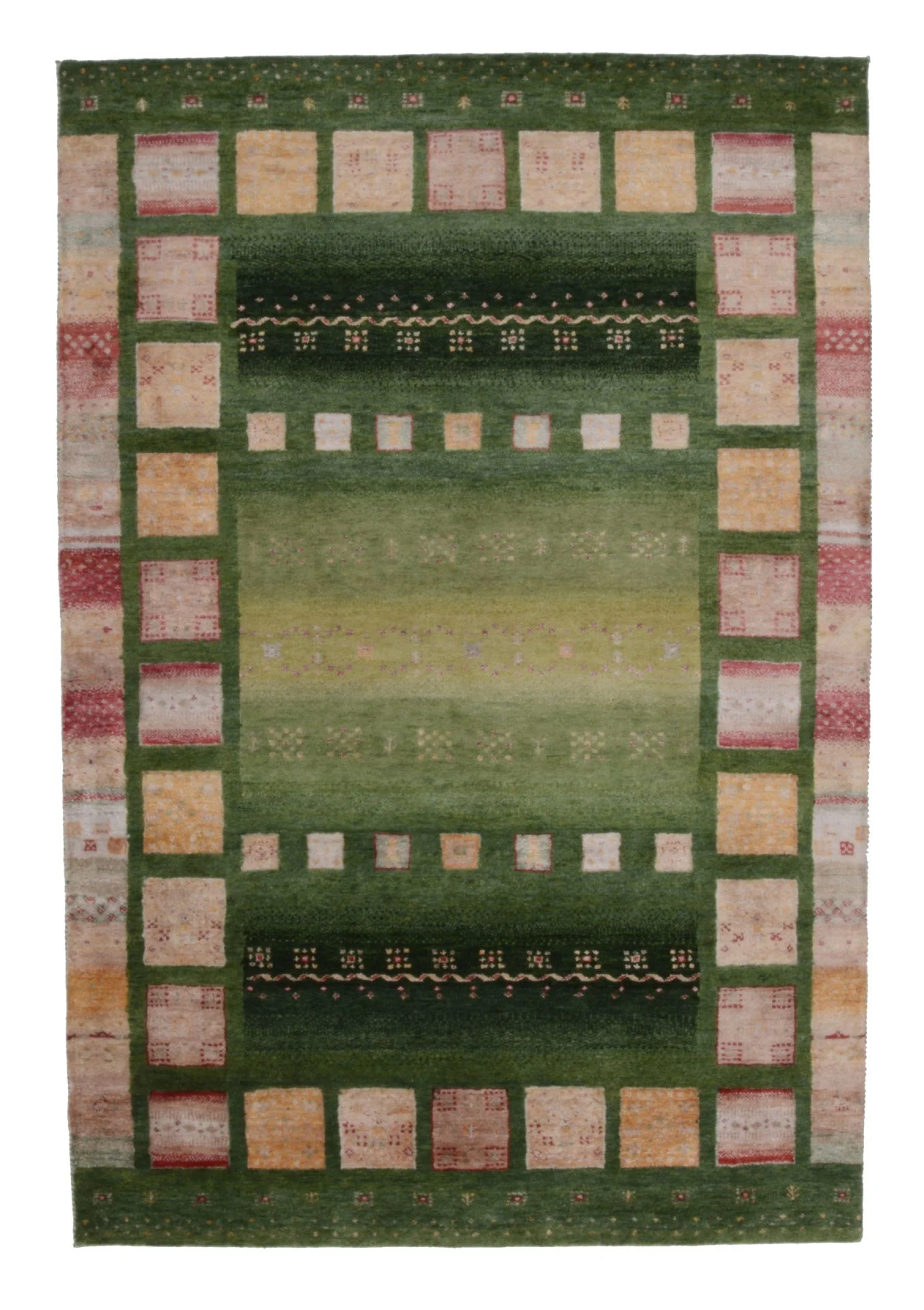 Hand-Knotted Loribaft Indian Rug, 138 × 204 cm, Wool