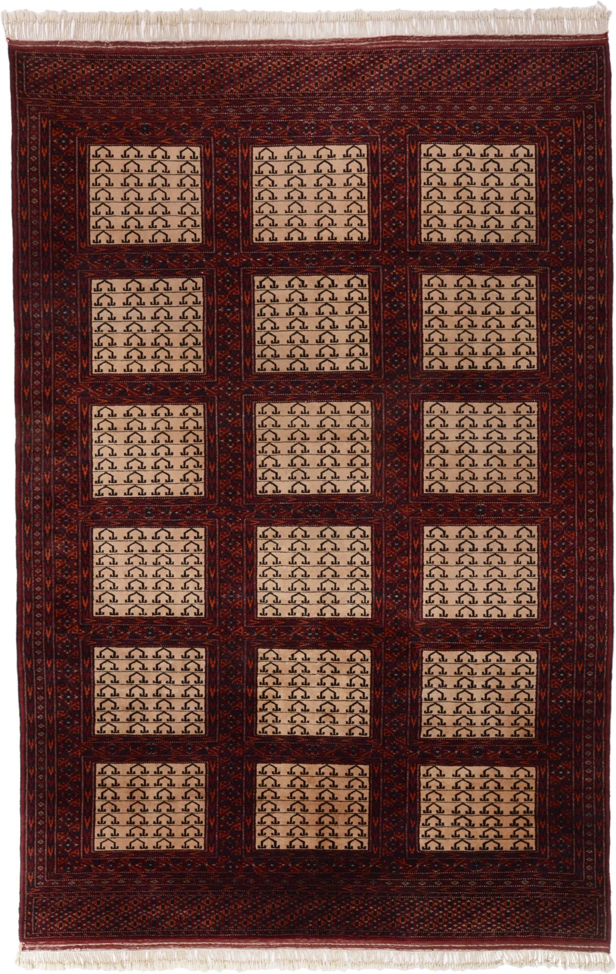 Hand-Knotted Afghan Rug, 189 × 280 cm, Wool