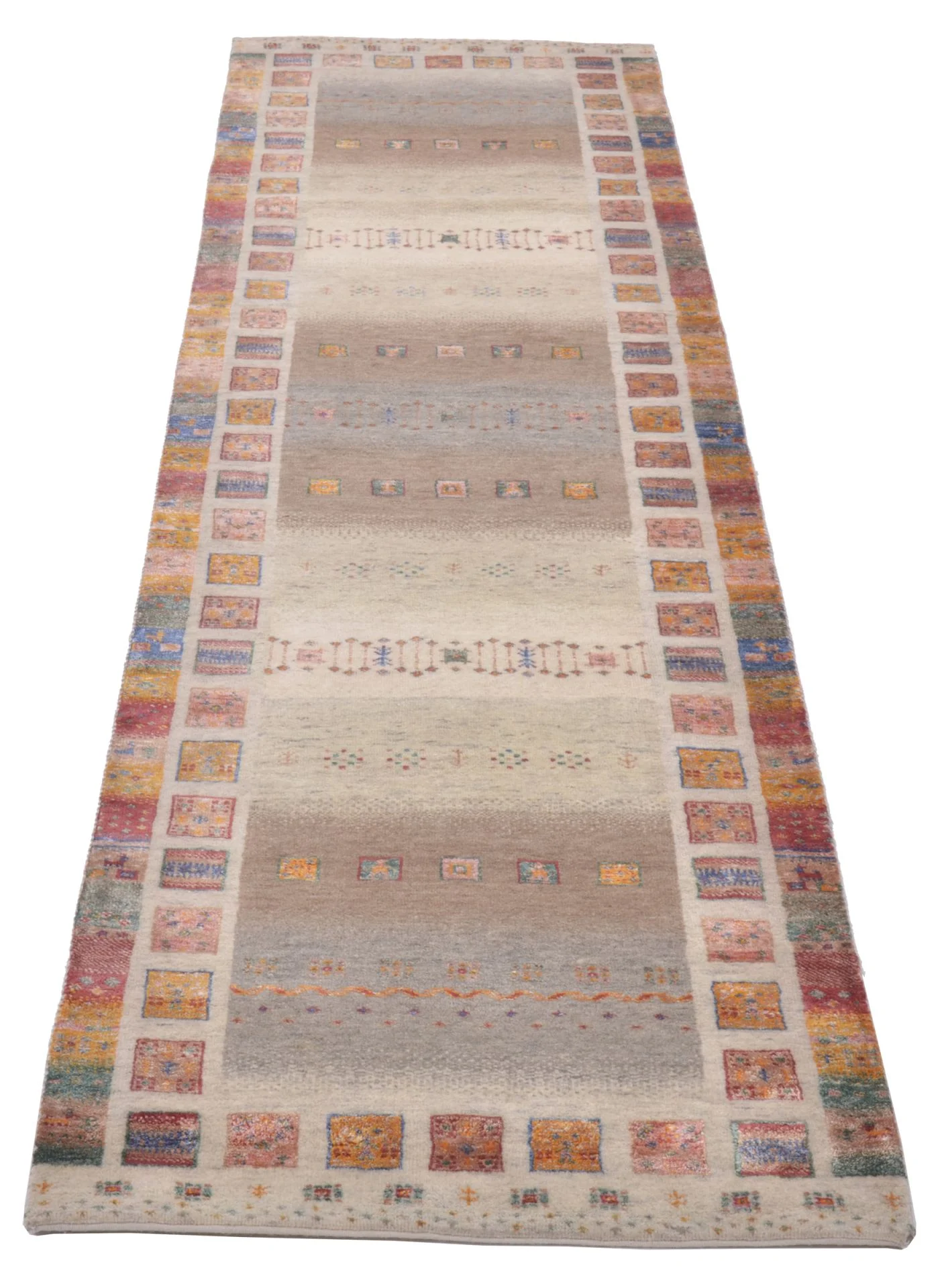 Alternative view of Hand-Knotted Loribaft Indian Rug, 82 × 309 cm, Wool