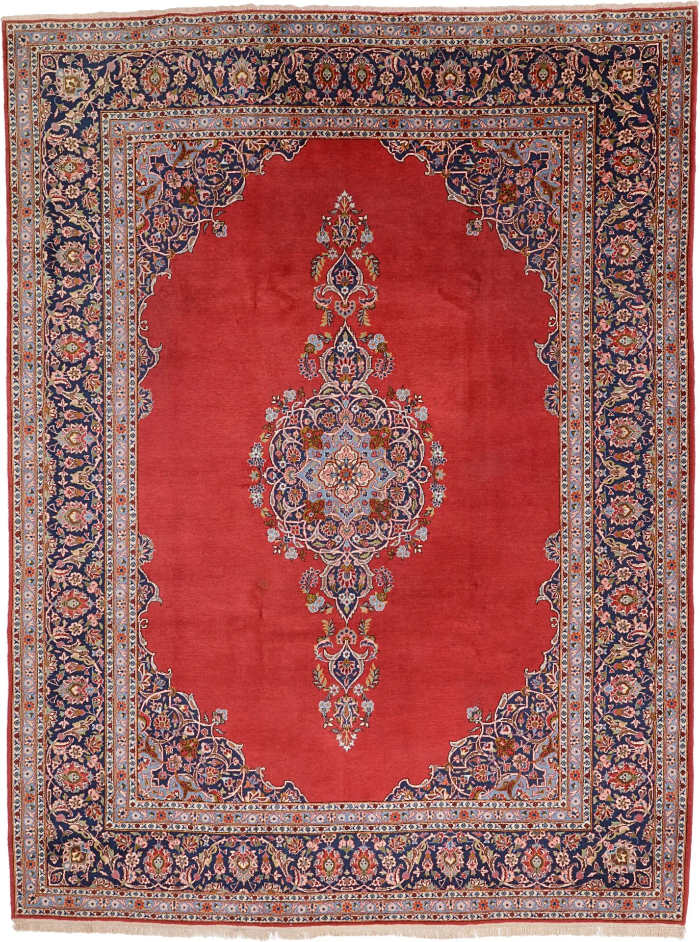 Hand-Knotted Kashan Persian Rug, 279 × 373 cm, Wool