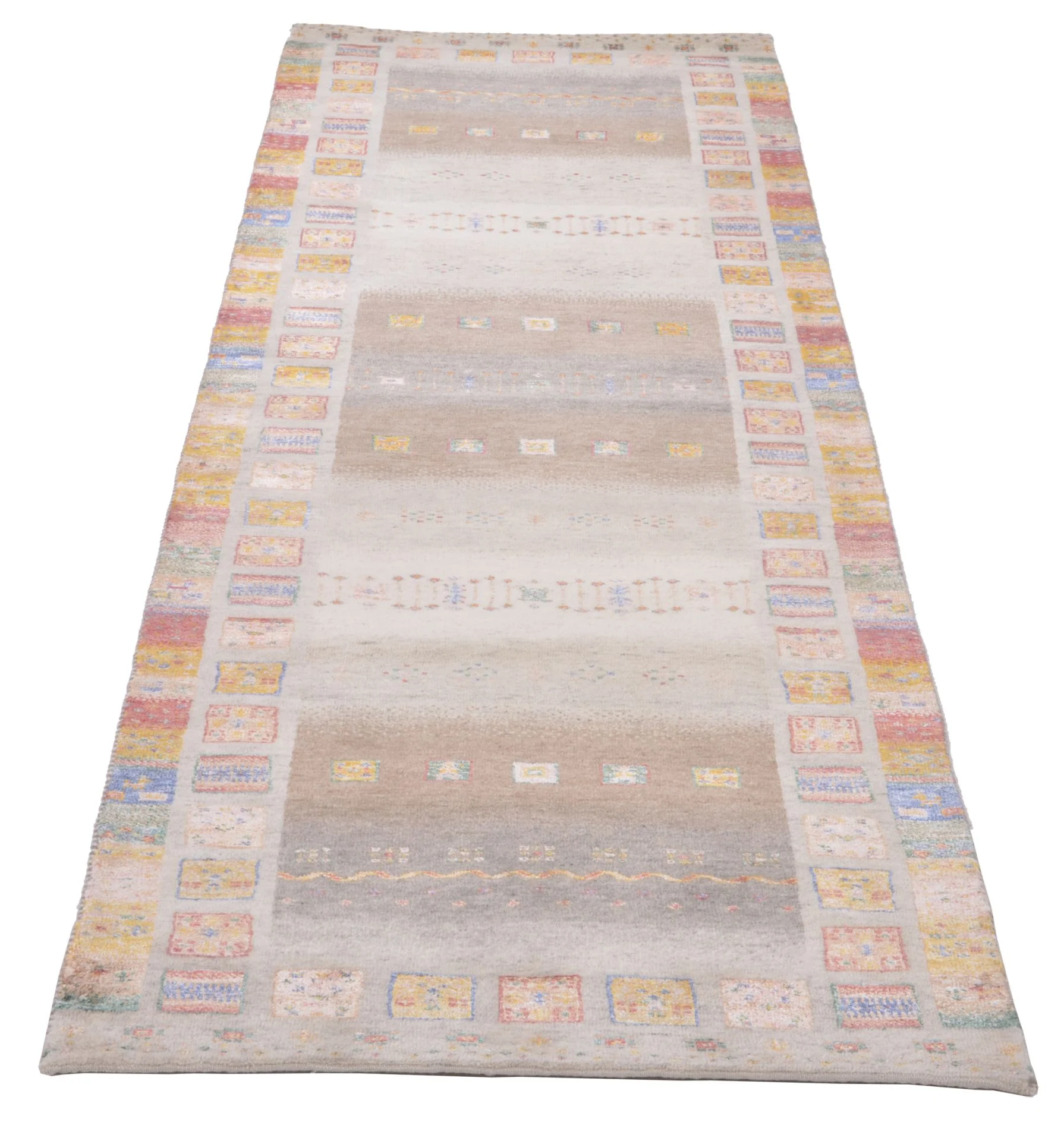 Hand-Knotted Loribaft Indian Rug, 82 × 309 cm, Wool - Image 5