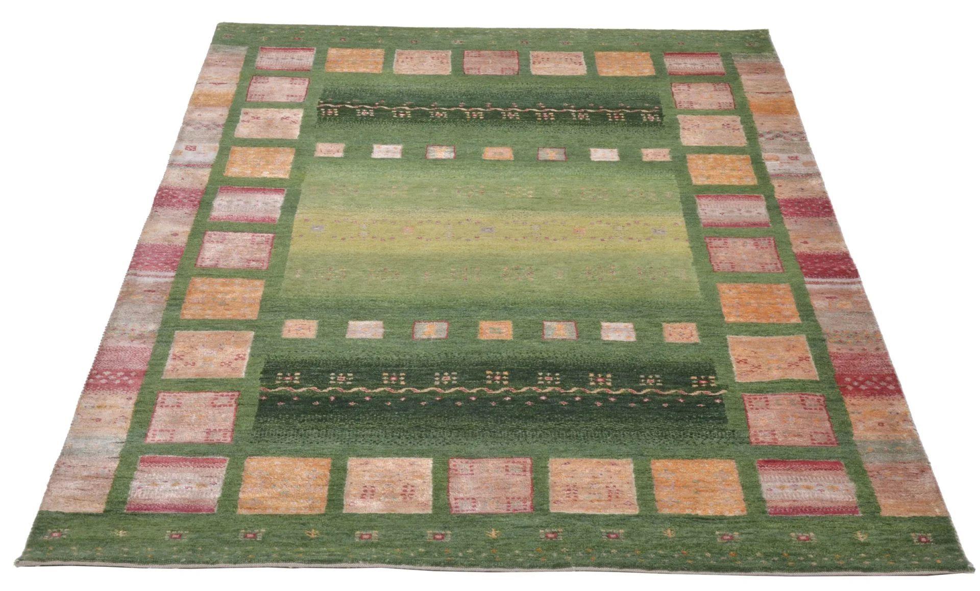 Alternative view of Hand-Knotted Loribaft Indian Rug, 138 × 204 cm, Wool
