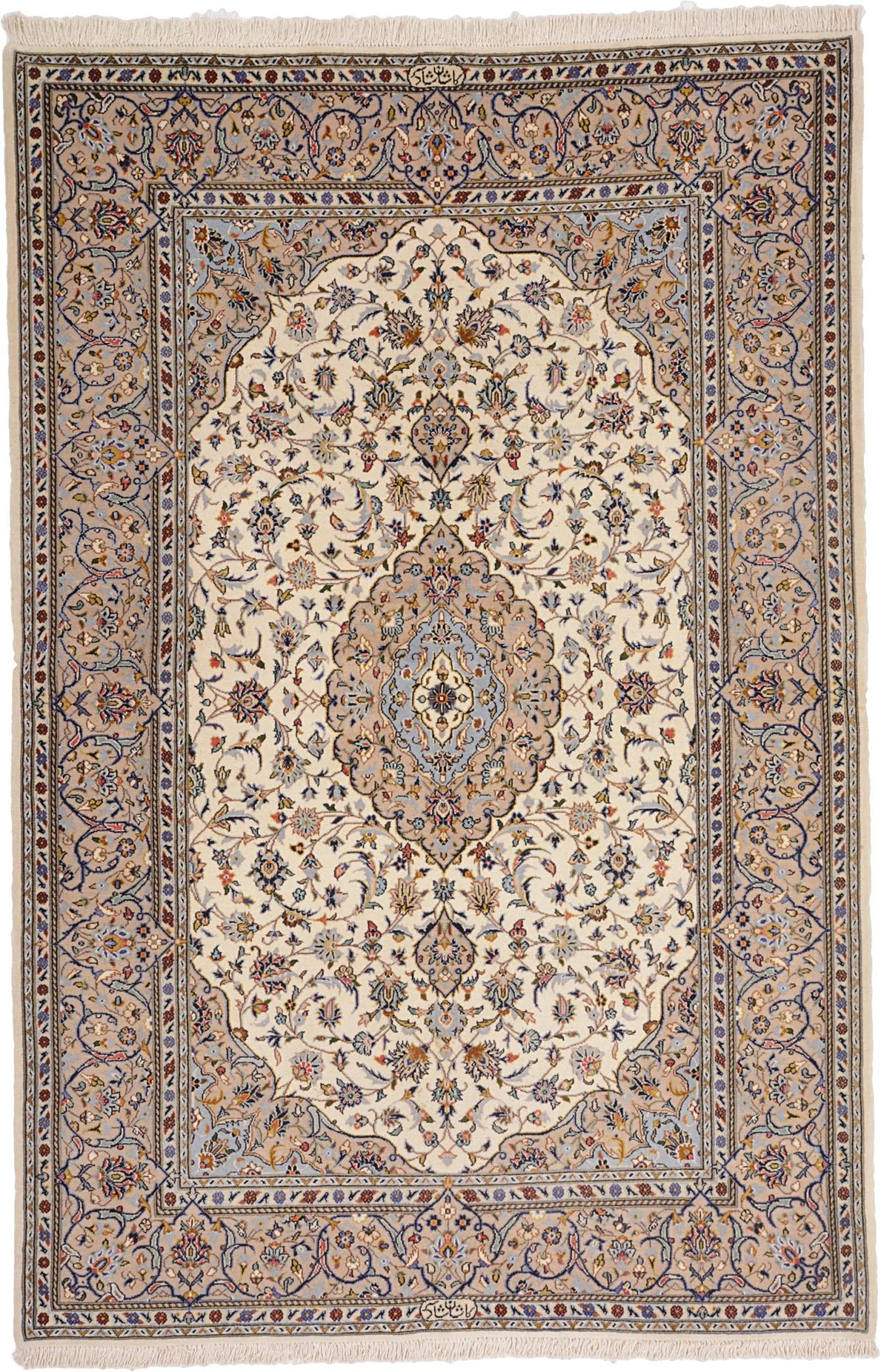 Kashan Persian Rug 147 × 231 cm in Wool, hand-knotted