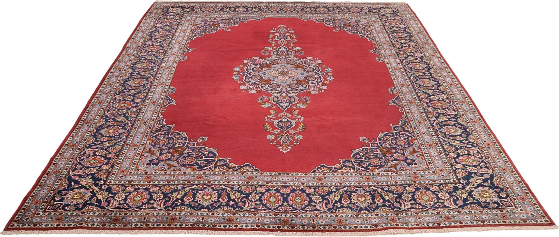 Hand-Knotted Kashan Persian Rug, 279 × 373 cm, Wool - Image 3