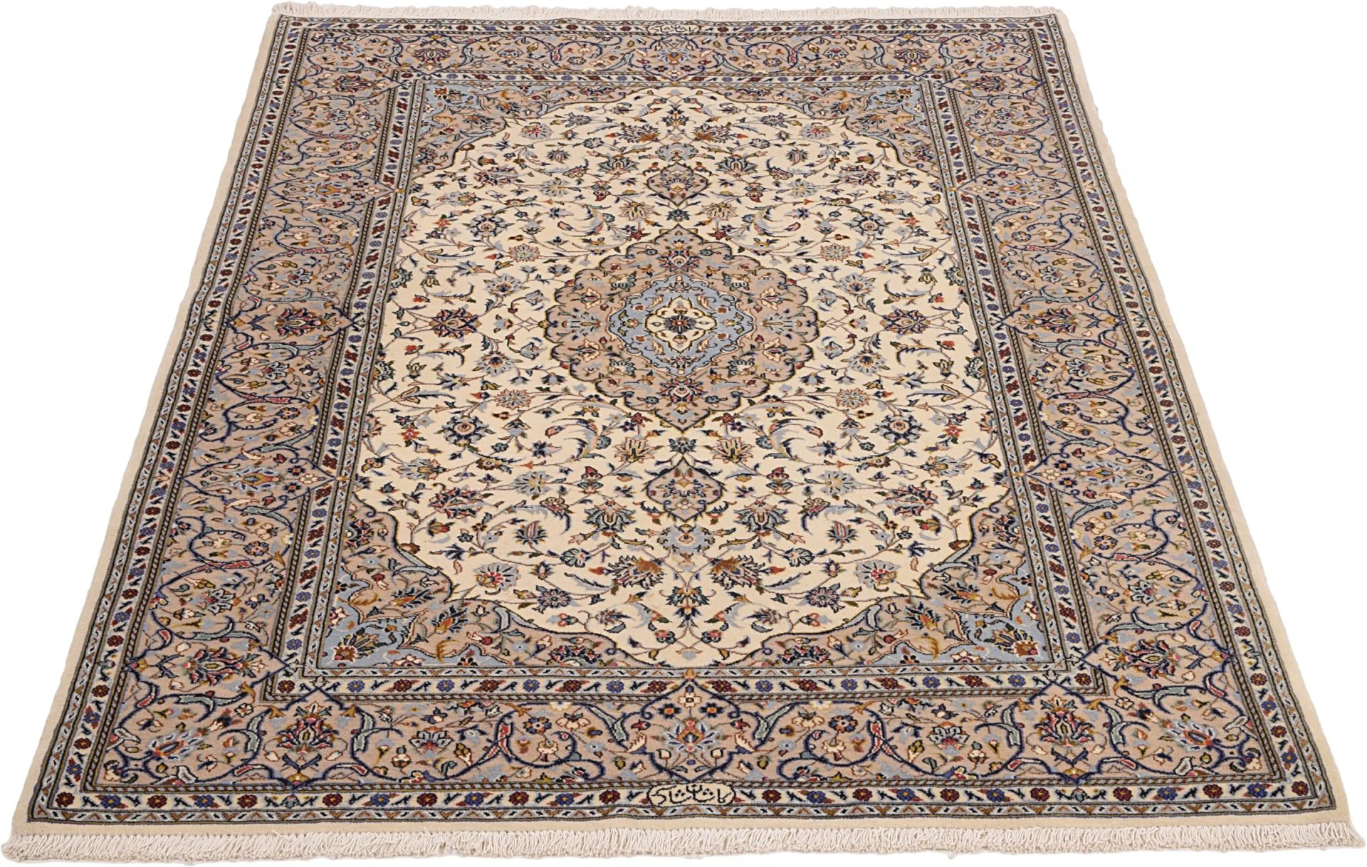Alternative view of Kashan Persian Rug 147 × 231 cm in Wool, hand-knotted