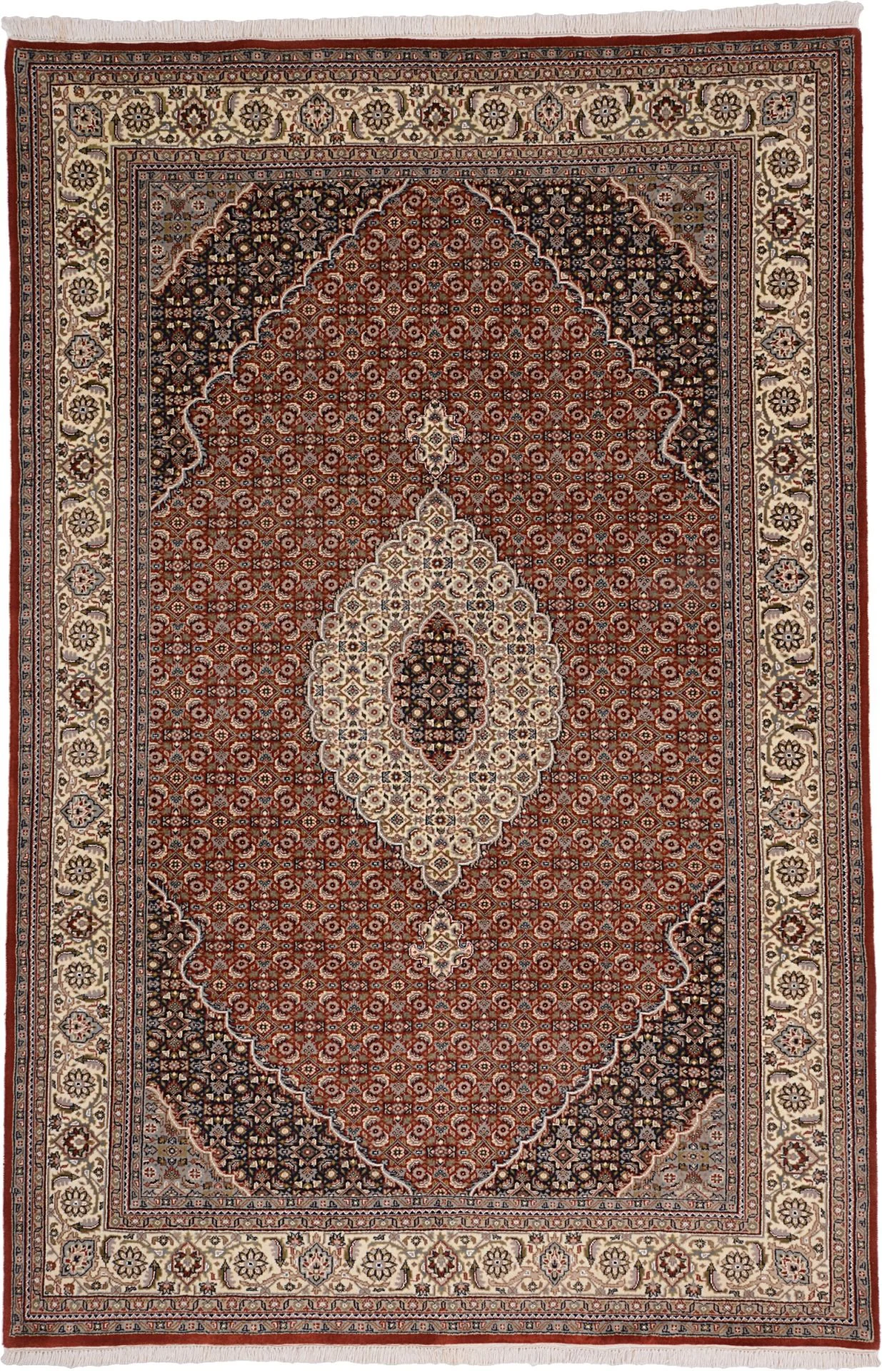 Wool Tabriz Indian Rug 203 × 306 cm, hand-knotted