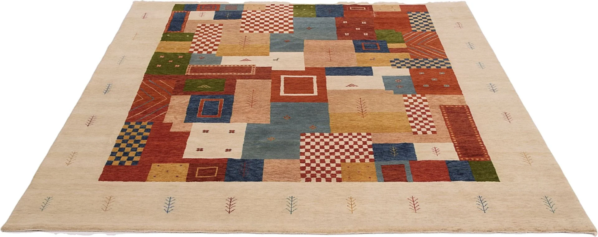 Alternative view of Hand-Knotted Loribaft Indian Rug, 242 × 260 cm, Wool
