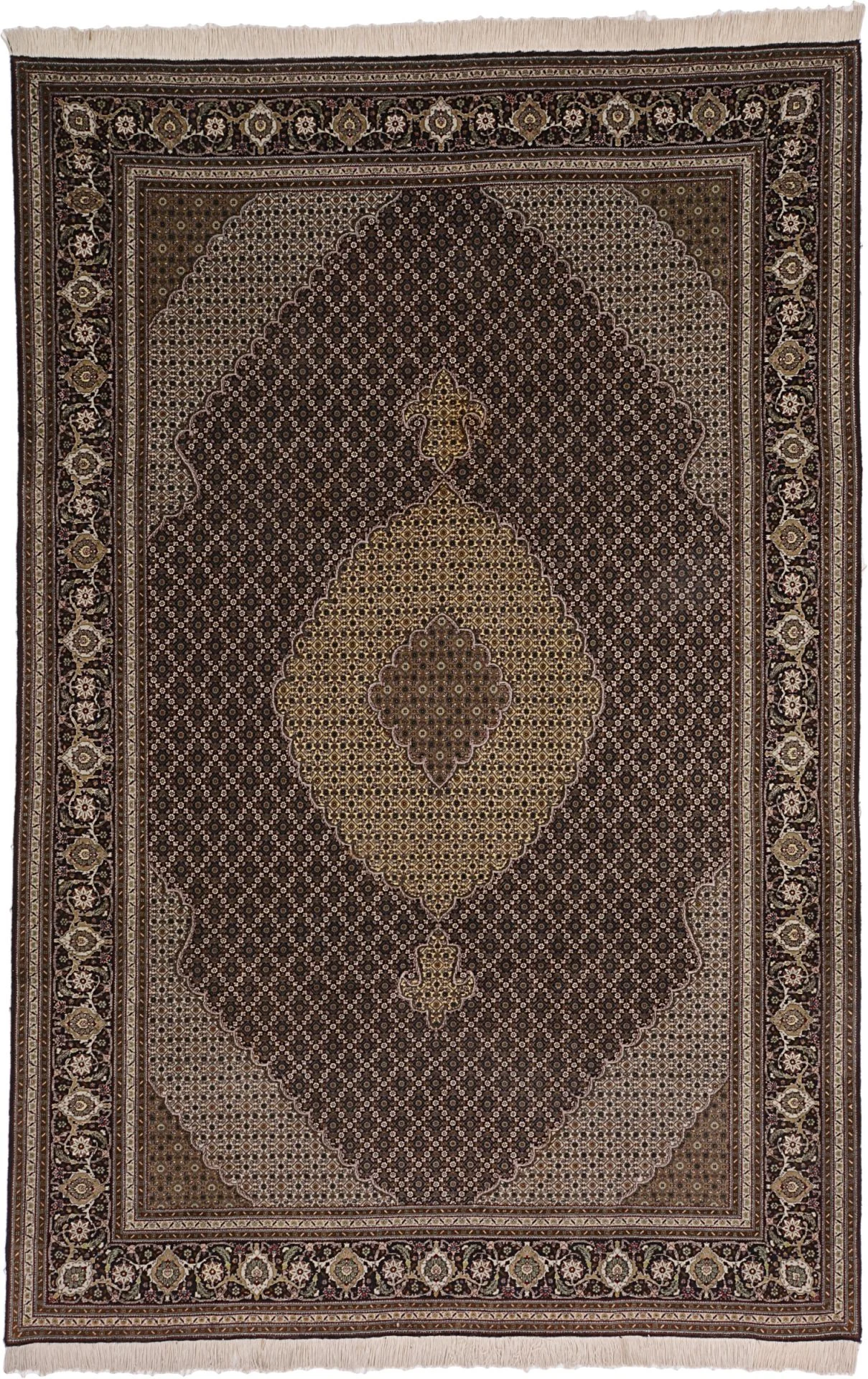 Hand-Knotted Tabriz Persian Rug, 204 × 283 cm, Wool