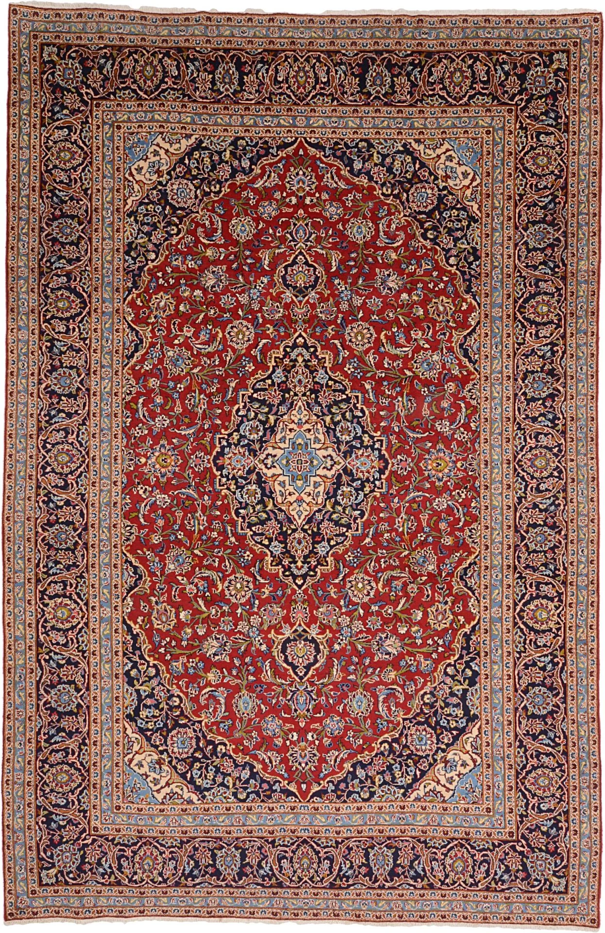 Hand-Knotted Kashan Persian Rug, 248 × 380 cm, Wool