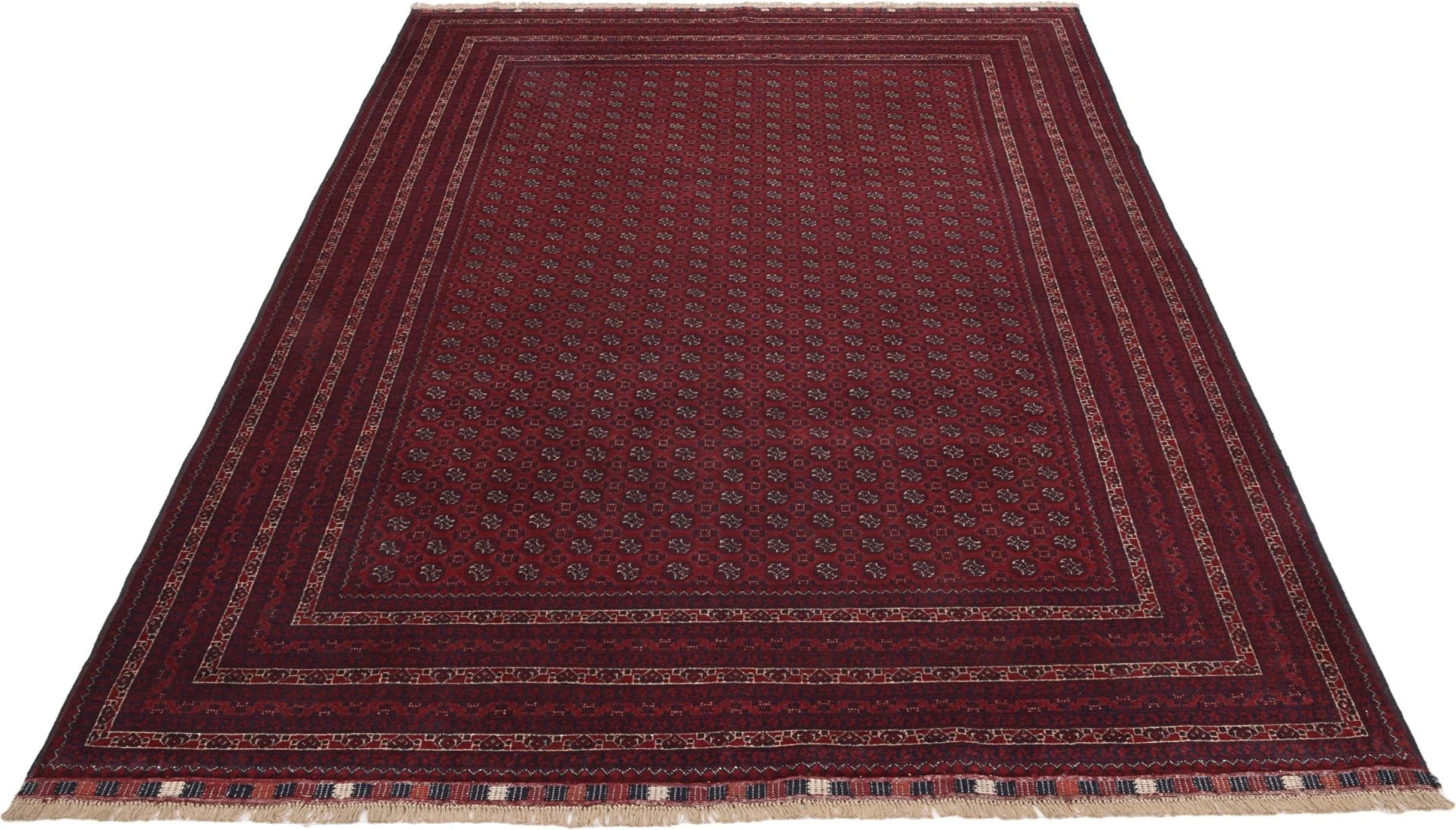 Alternative view of Hand-Knotted Afghan Rug, 195 × 301 cm, Wool