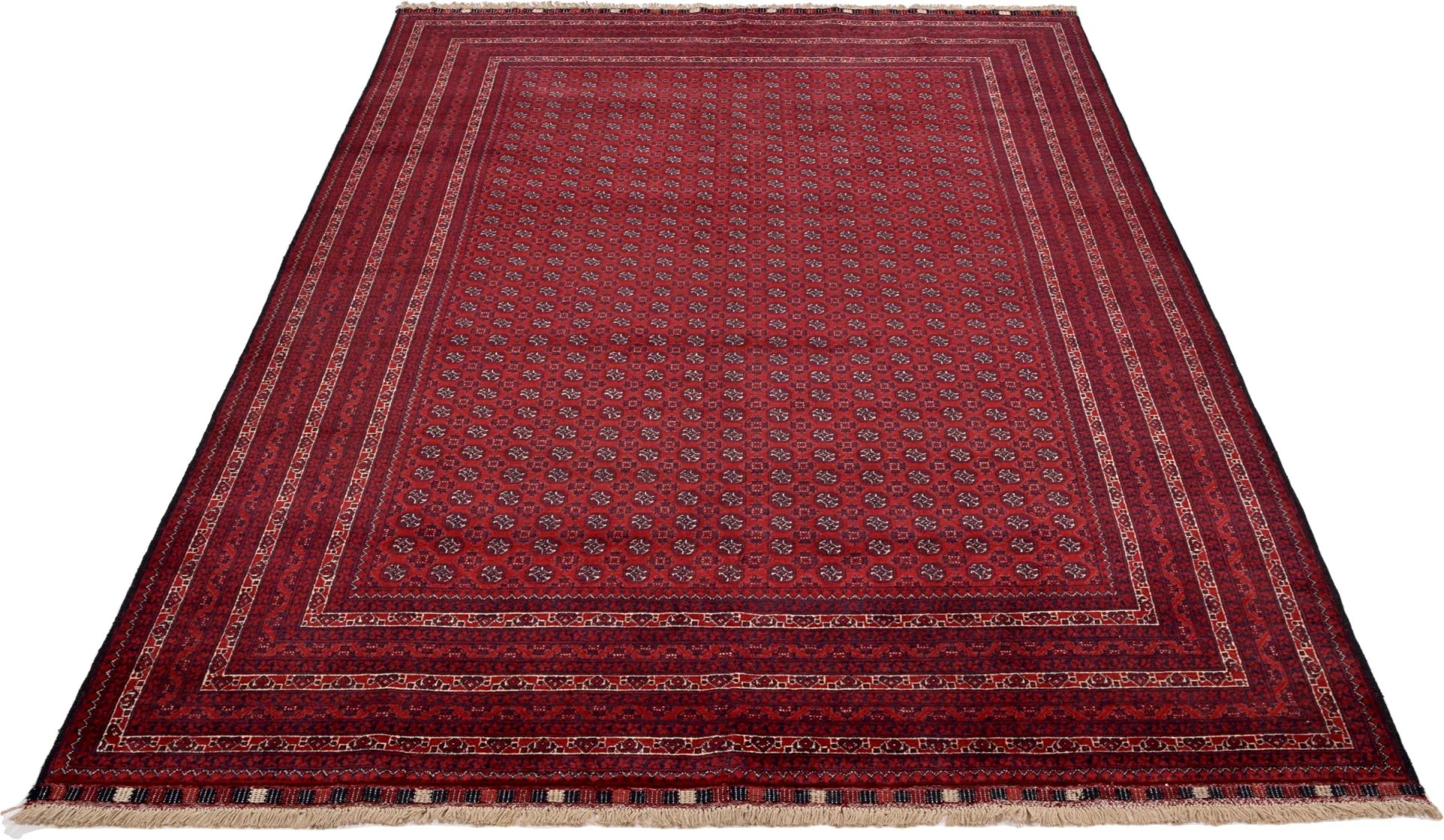 Hand-Knotted Afghan Rug, 195 × 301 cm, Wool - Image 3