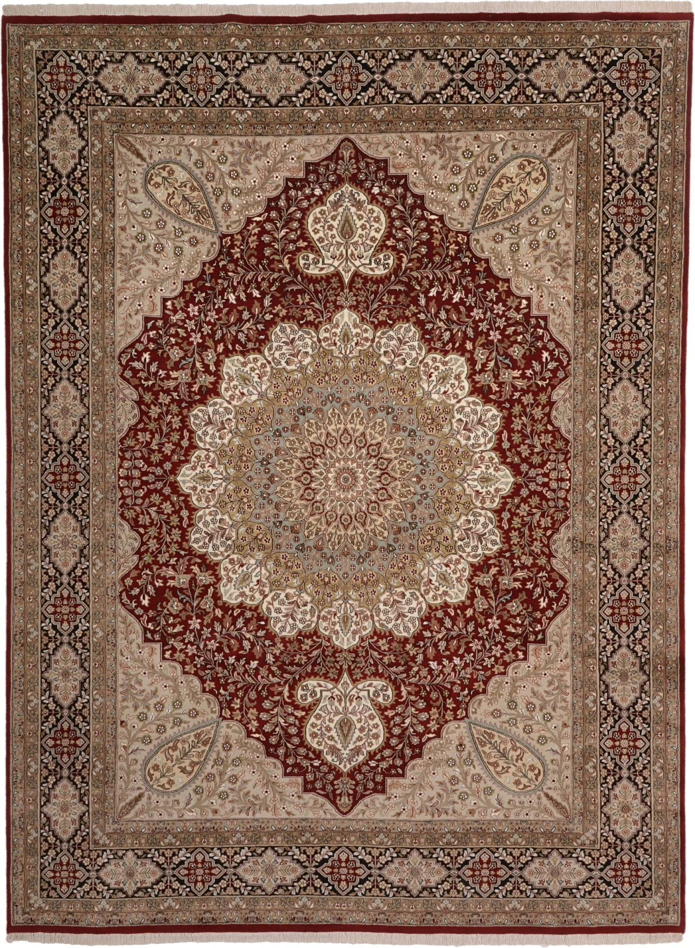 Hand-Knotted Tabriz Indian Rug, 275 × 371 cm