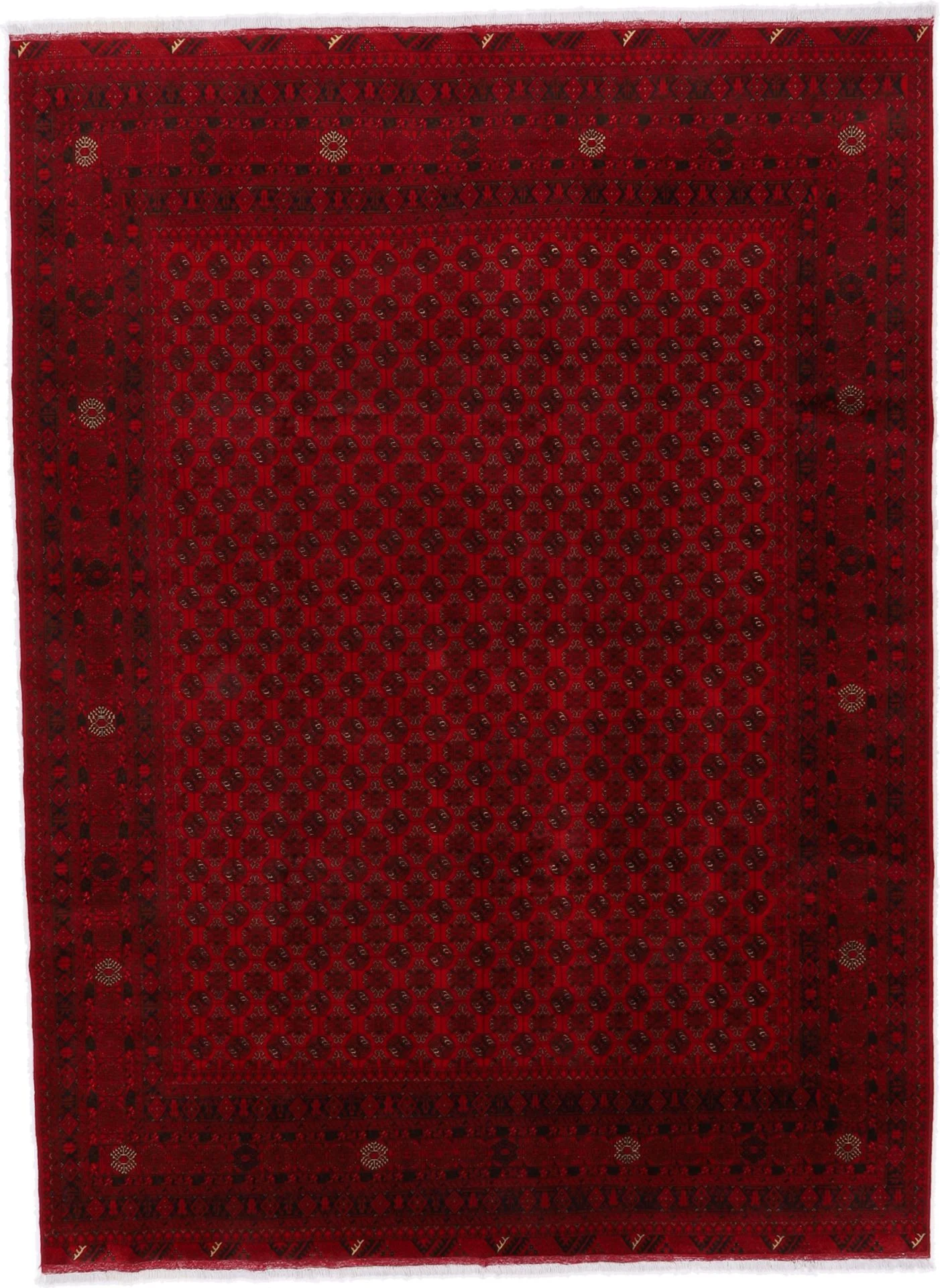 Hand-Knotted Afghan Rug, 248 × 341 cm, Wool
