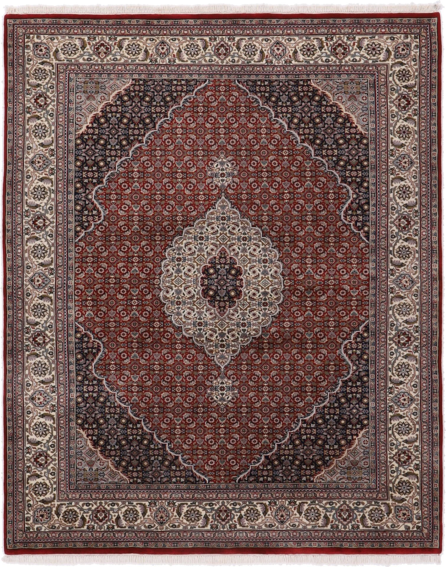 Hand-Knotted Tabriz Indian Rug, 200 × 246 cm, Wool