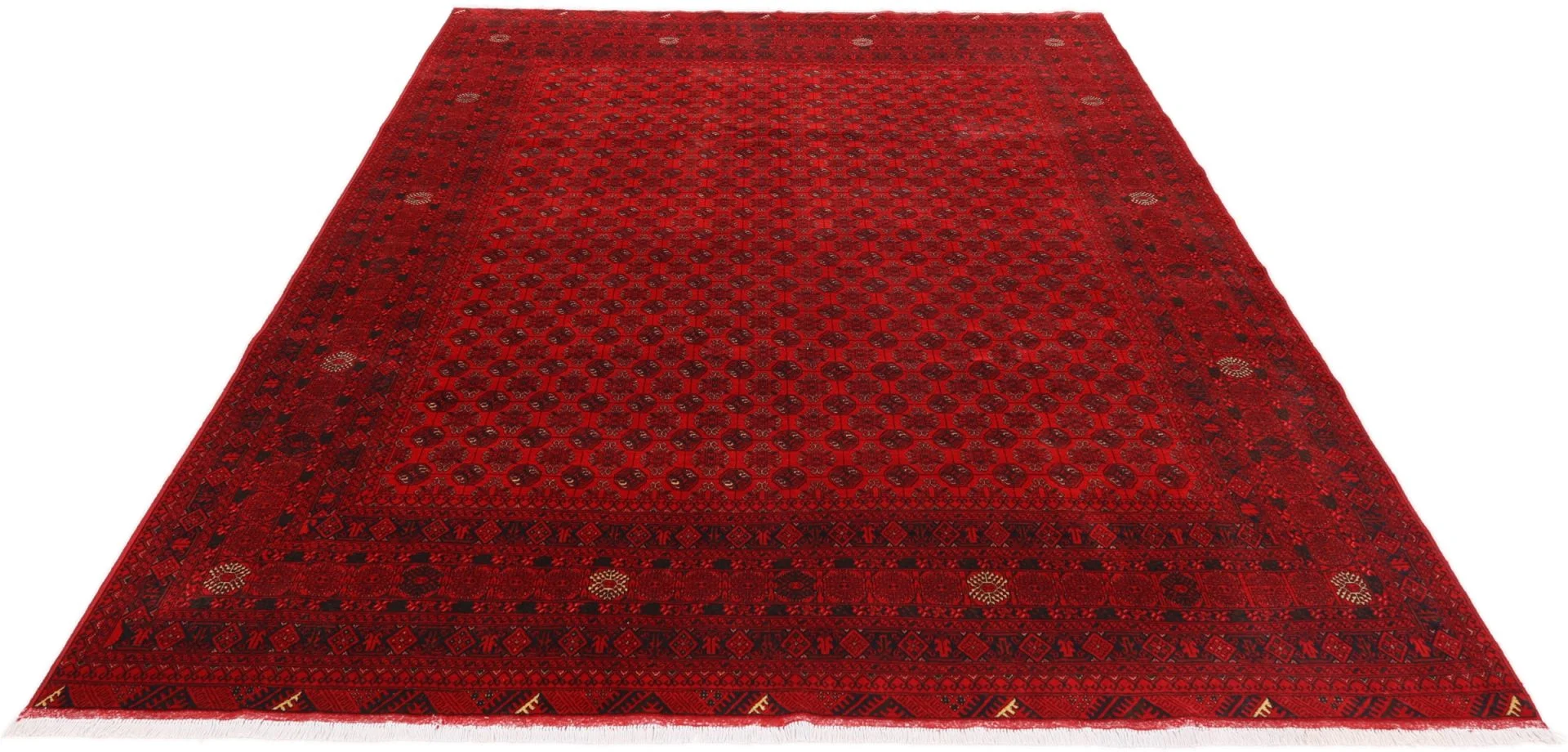 Alternative view of Hand-Knotted Afghan Rug, 248 × 341 cm, Wool