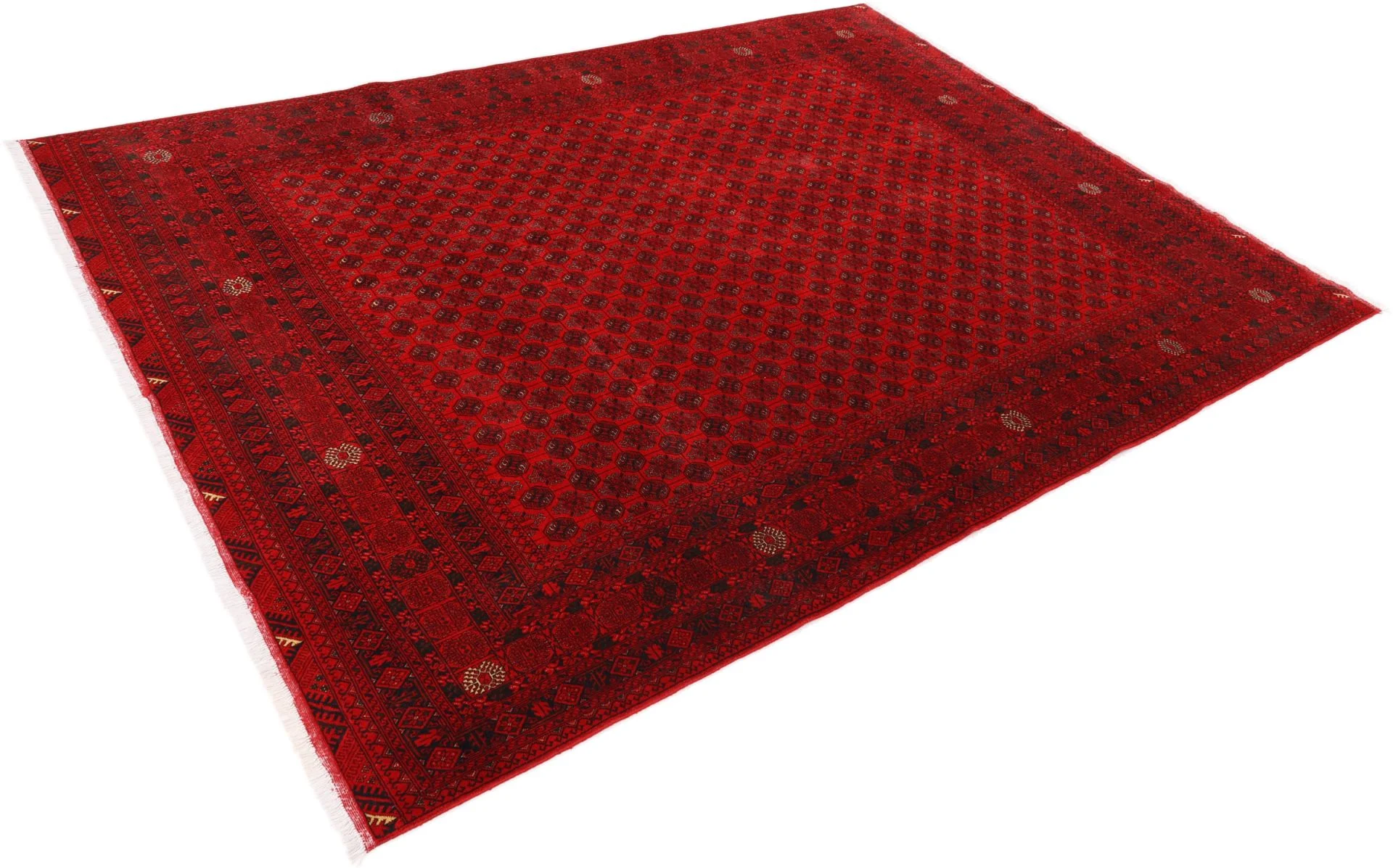 Hand-Knotted Afghan Rug, 248 × 341 cm, Wool - Image 4