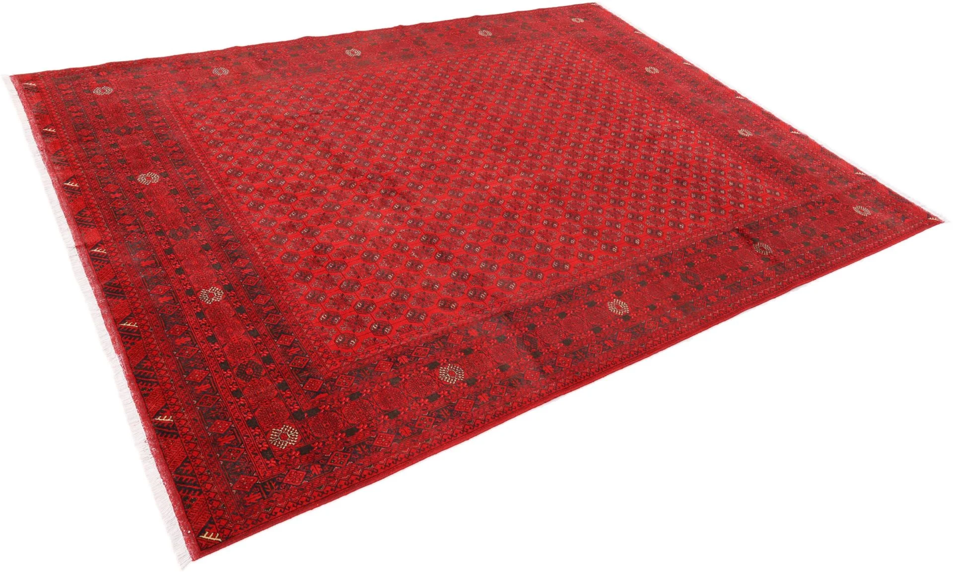 Hand-Knotted Afghan Rug, 248 × 341 cm, Wool - Image 5