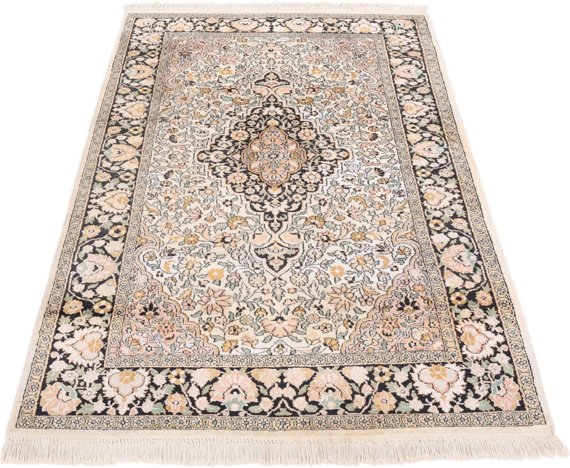 Alternative view of Indian Rug 184 × 124 cm in Wool, hand-knotted