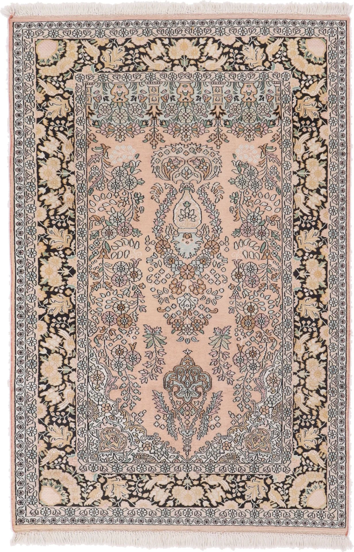 Hand-Knotted Indian Rug, 184 × 124 cm, Wool
