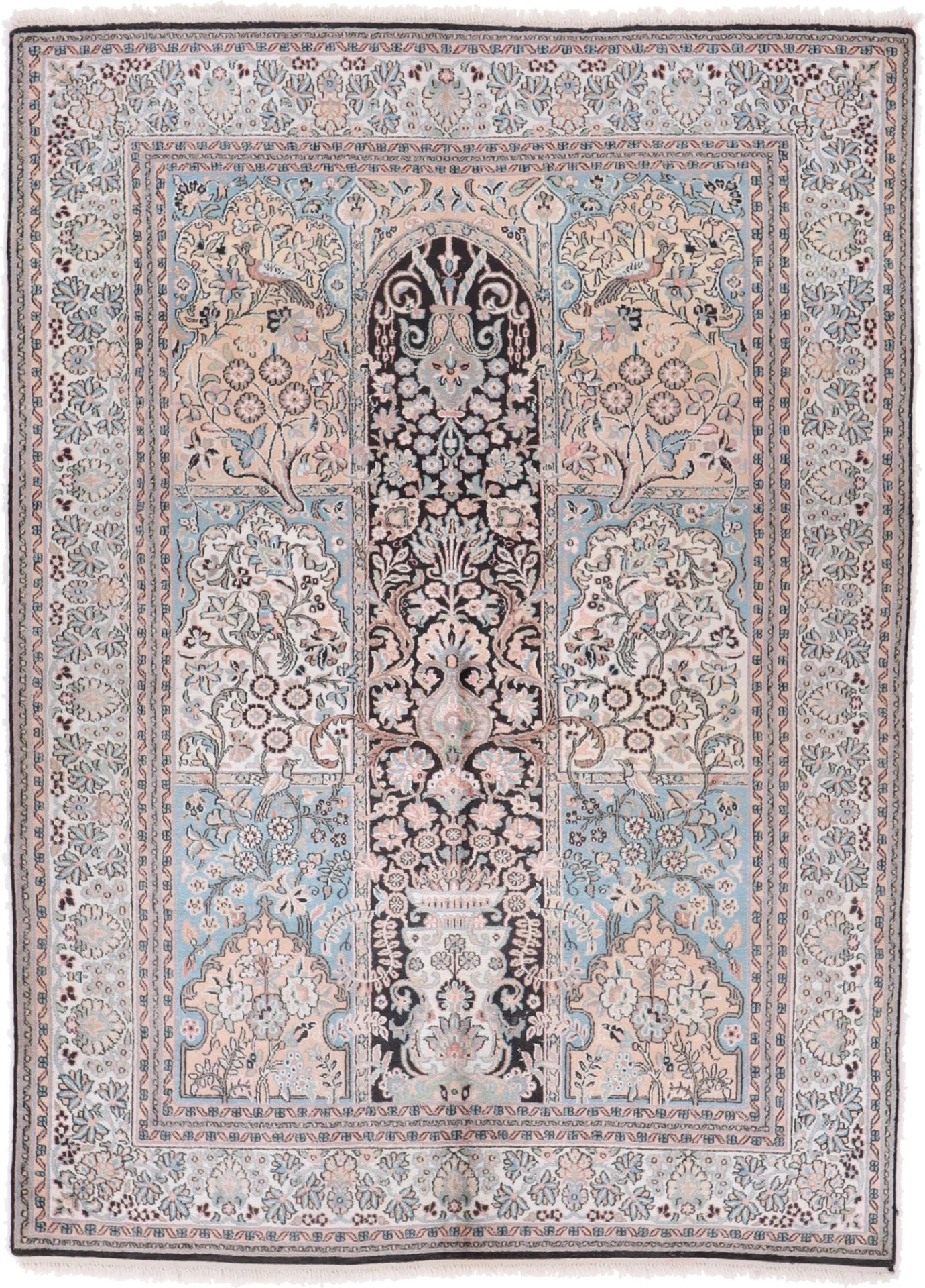 Wool Indian Rug 206 × 150 cm, hand-knotted