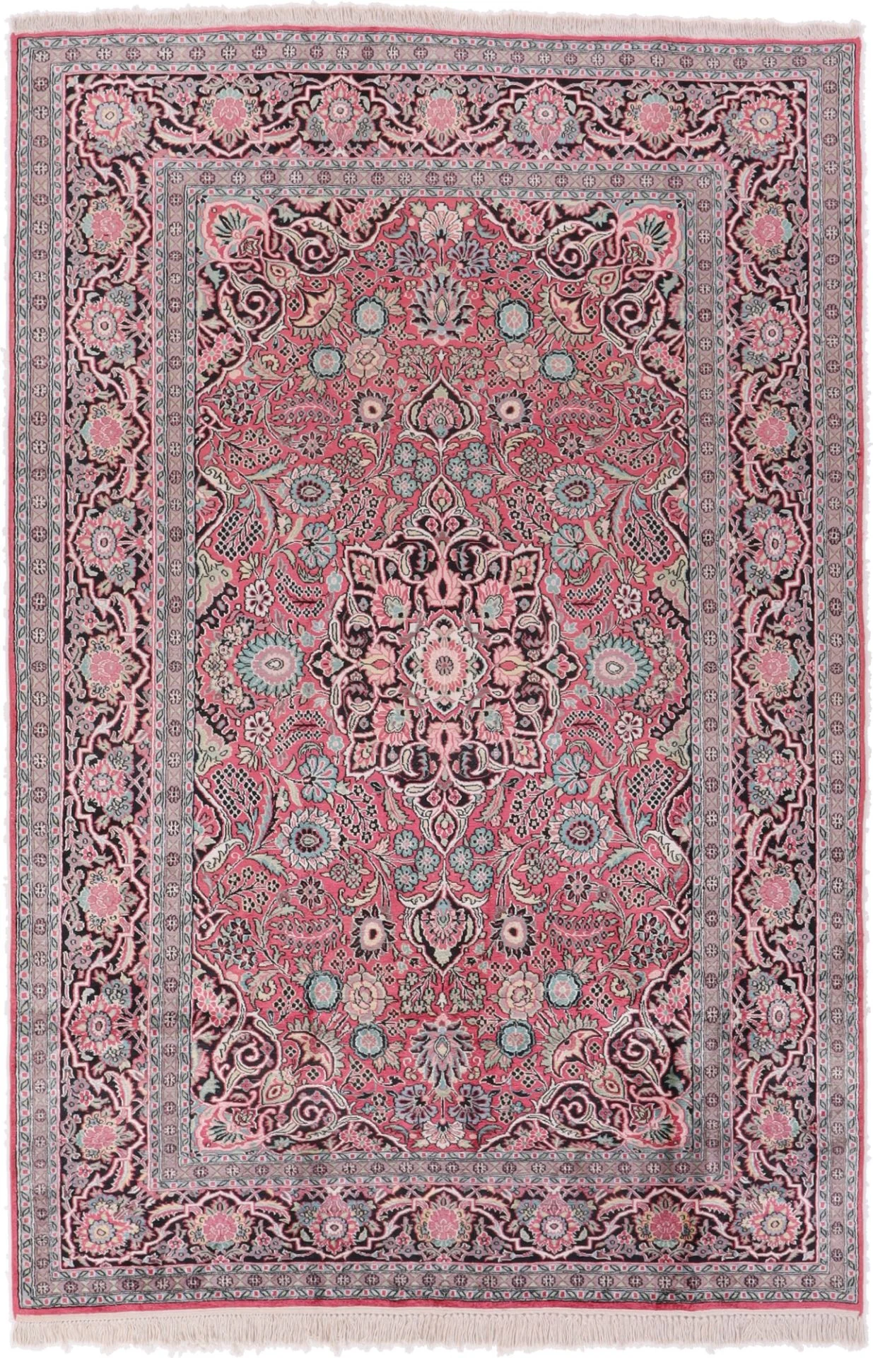Hand-Knotted Indian Rug, 277 × 184 cm, Wool