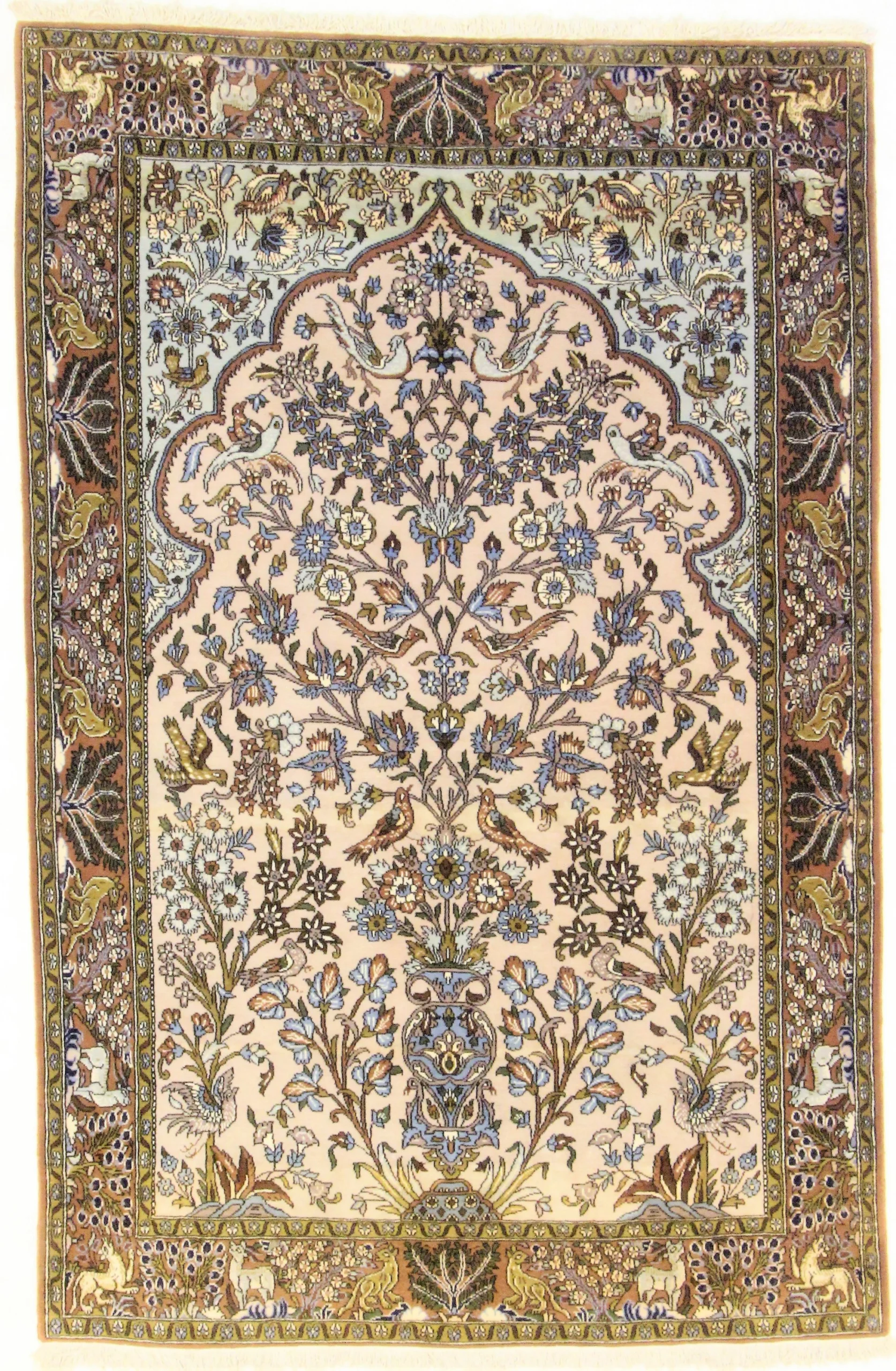 Qom Persian Rug 214 × 140 cm in Wool, hand-knotted