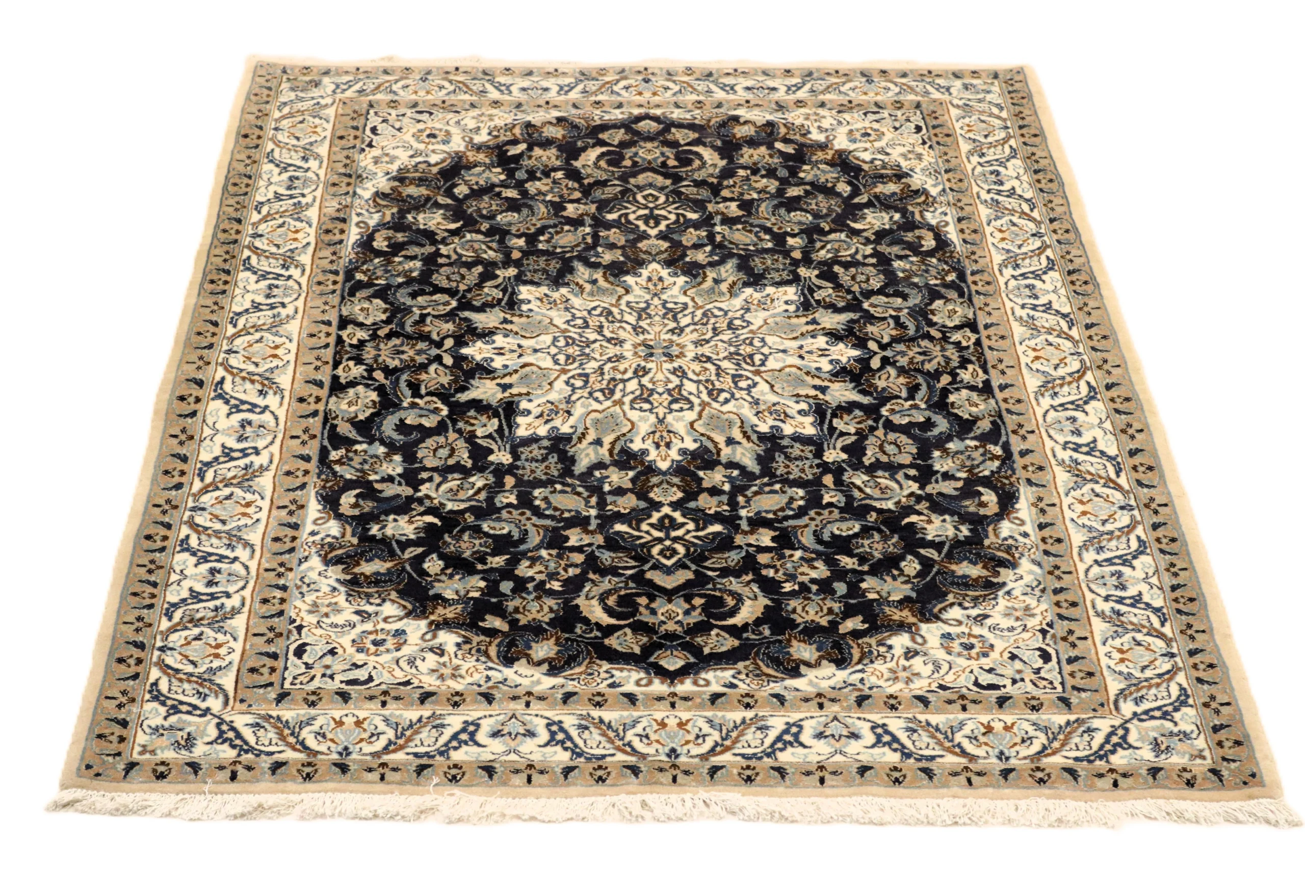 Alternative view of Hand-Knotted Nain Persian Rug, 203 × 134 cm, Wool