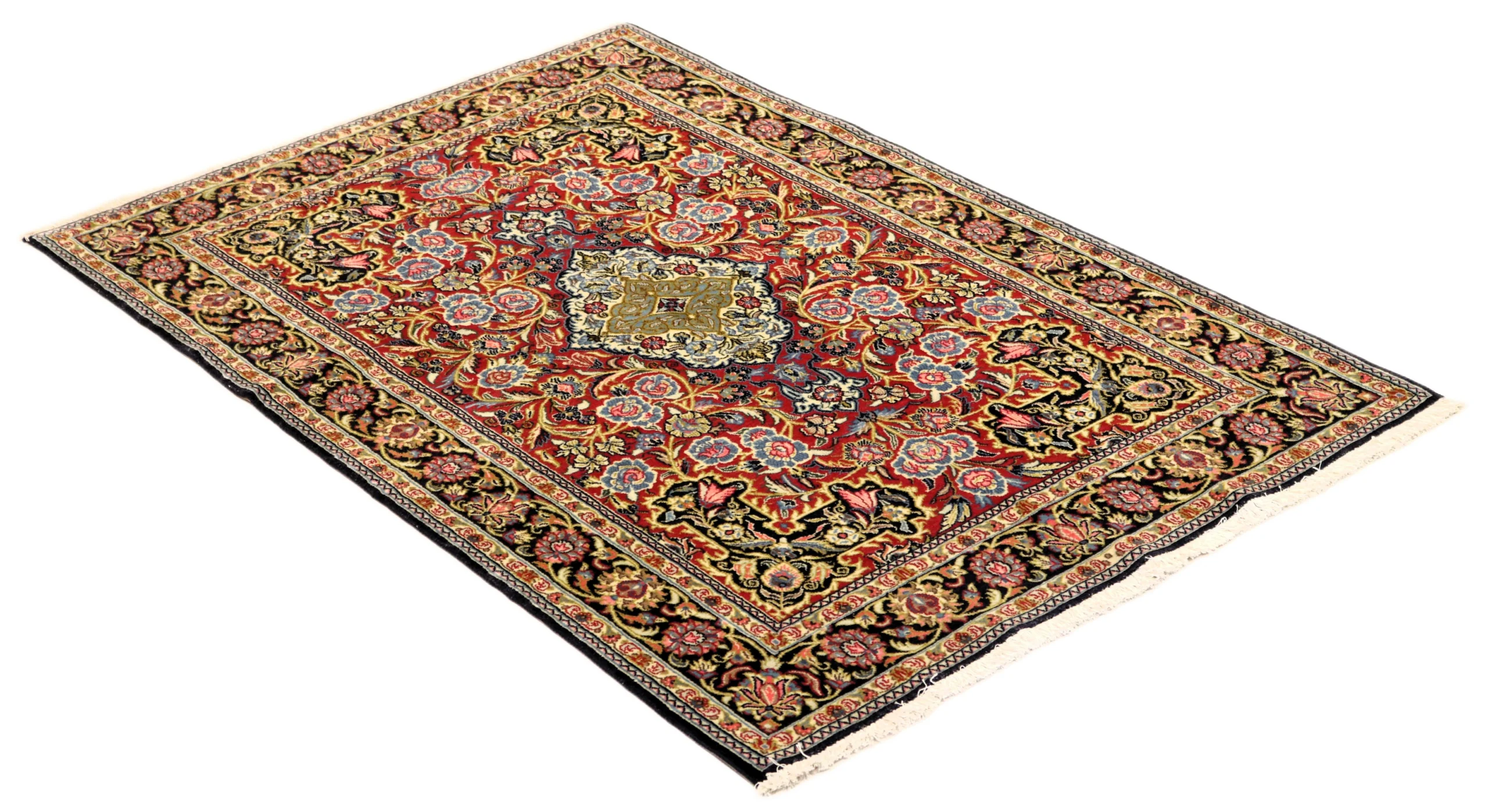 Alternative view of Hand-Knotted Qom Persian Rug, 179 × 119 cm, Wool