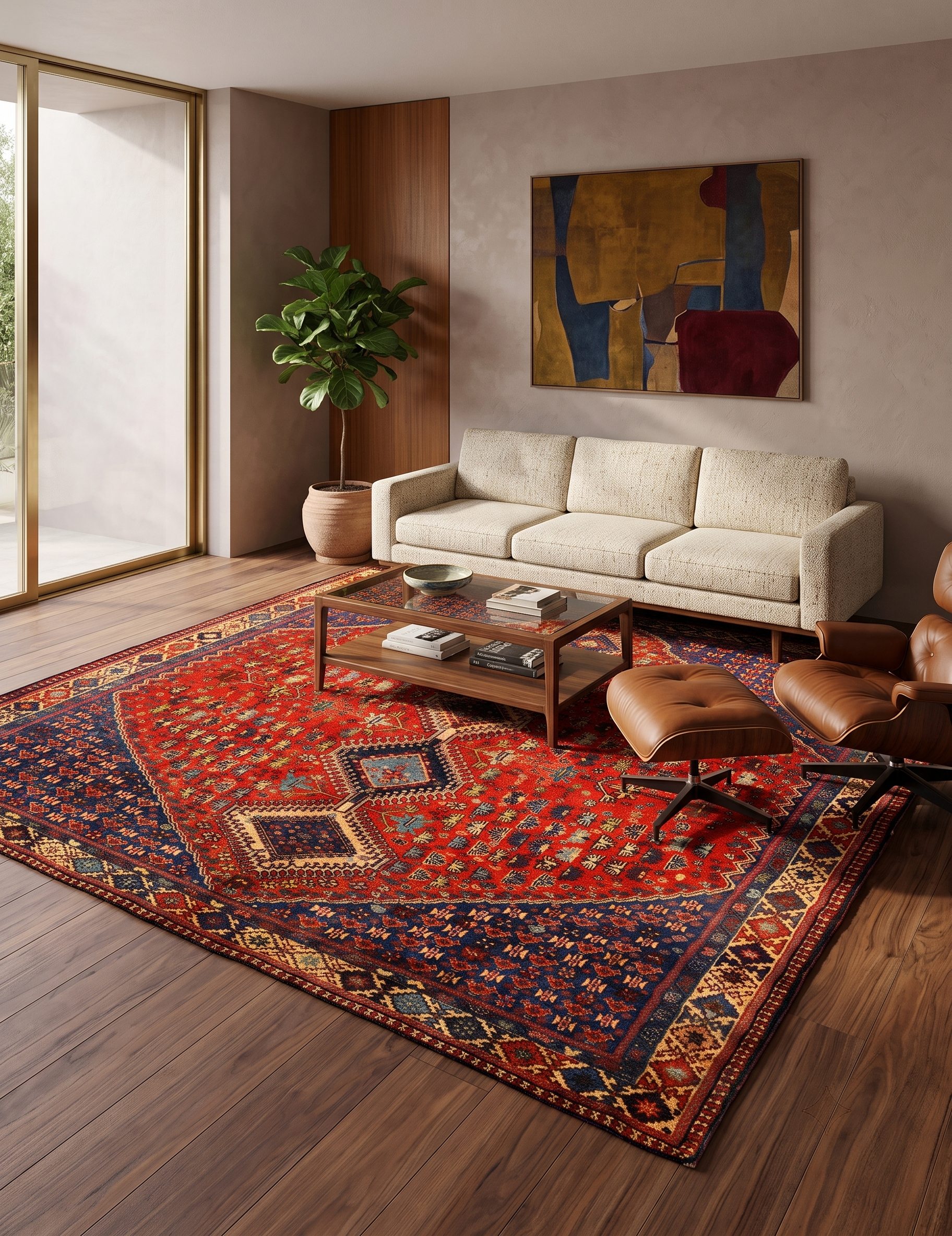 Alternative view of Hand-Knotted Persian Rug, 233 × 182 cm, Wool