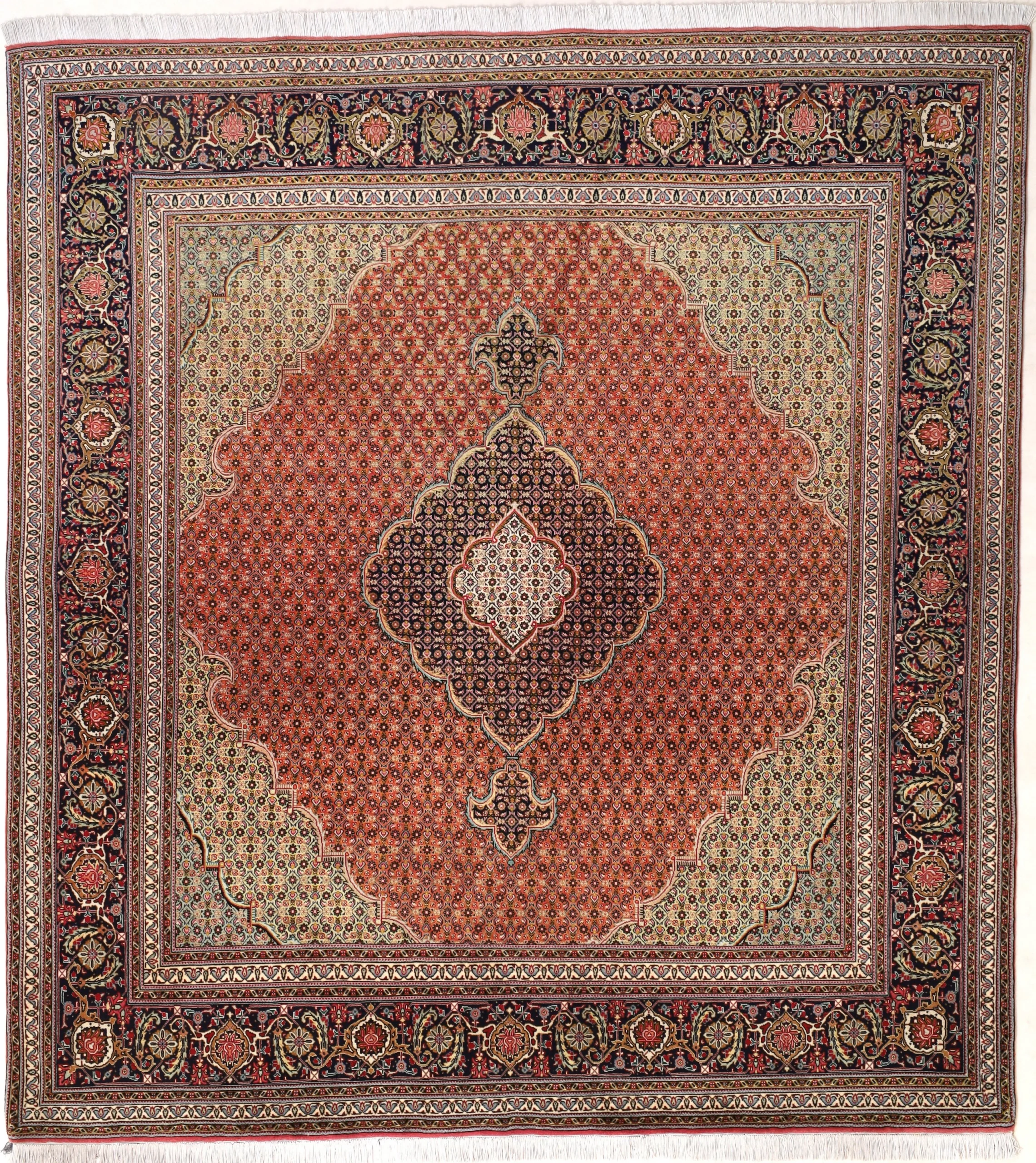 Wool Tabriz Persian Rug 211 × 194 cm, hand-knotted