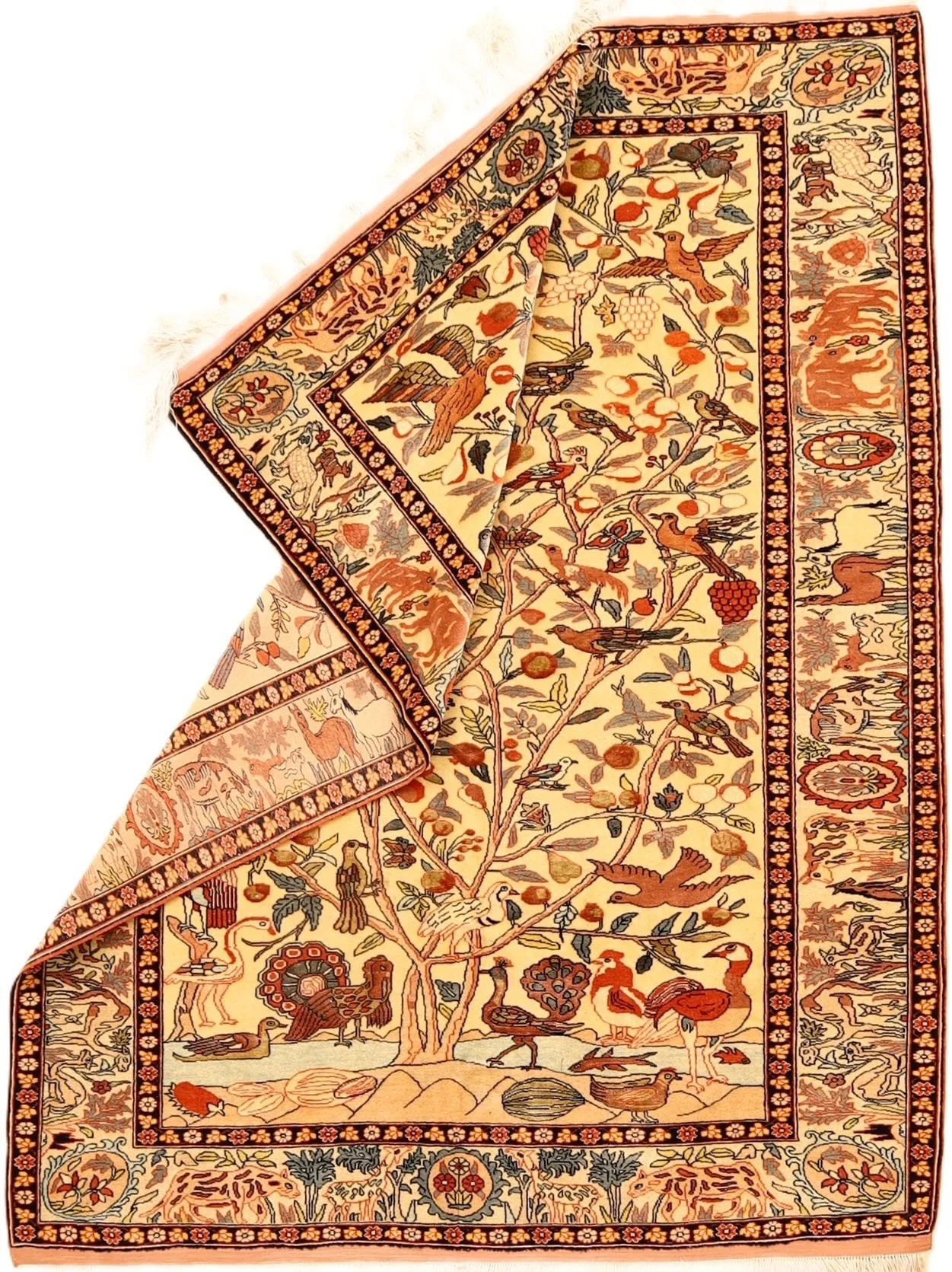 Alternative view of Wool & Silk Persian Rug 172 × 130 cm, hand-knotted