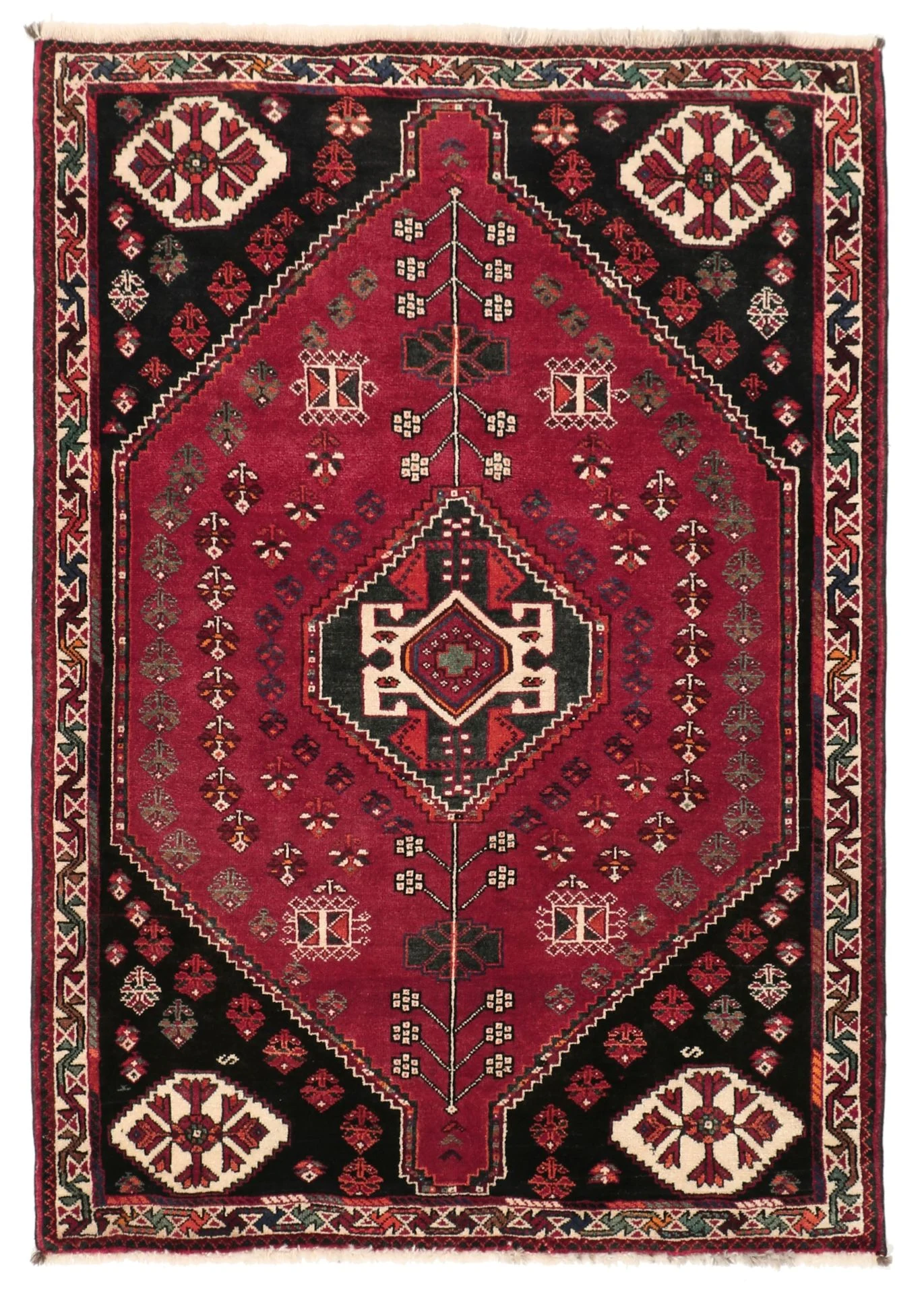 Hand-Knotted Qashqai Persian Rug, 120 × 170 cm, Wool