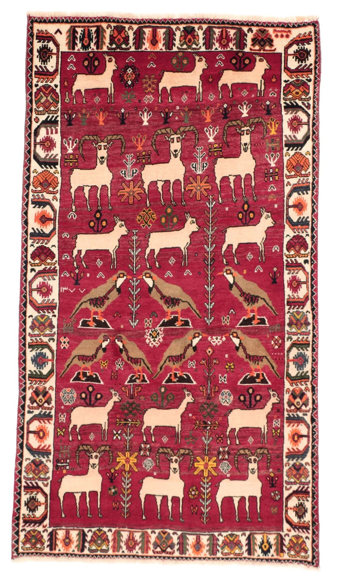 Qashqai Persian Rug 120 × 220 cm in Wool, hand-knotted